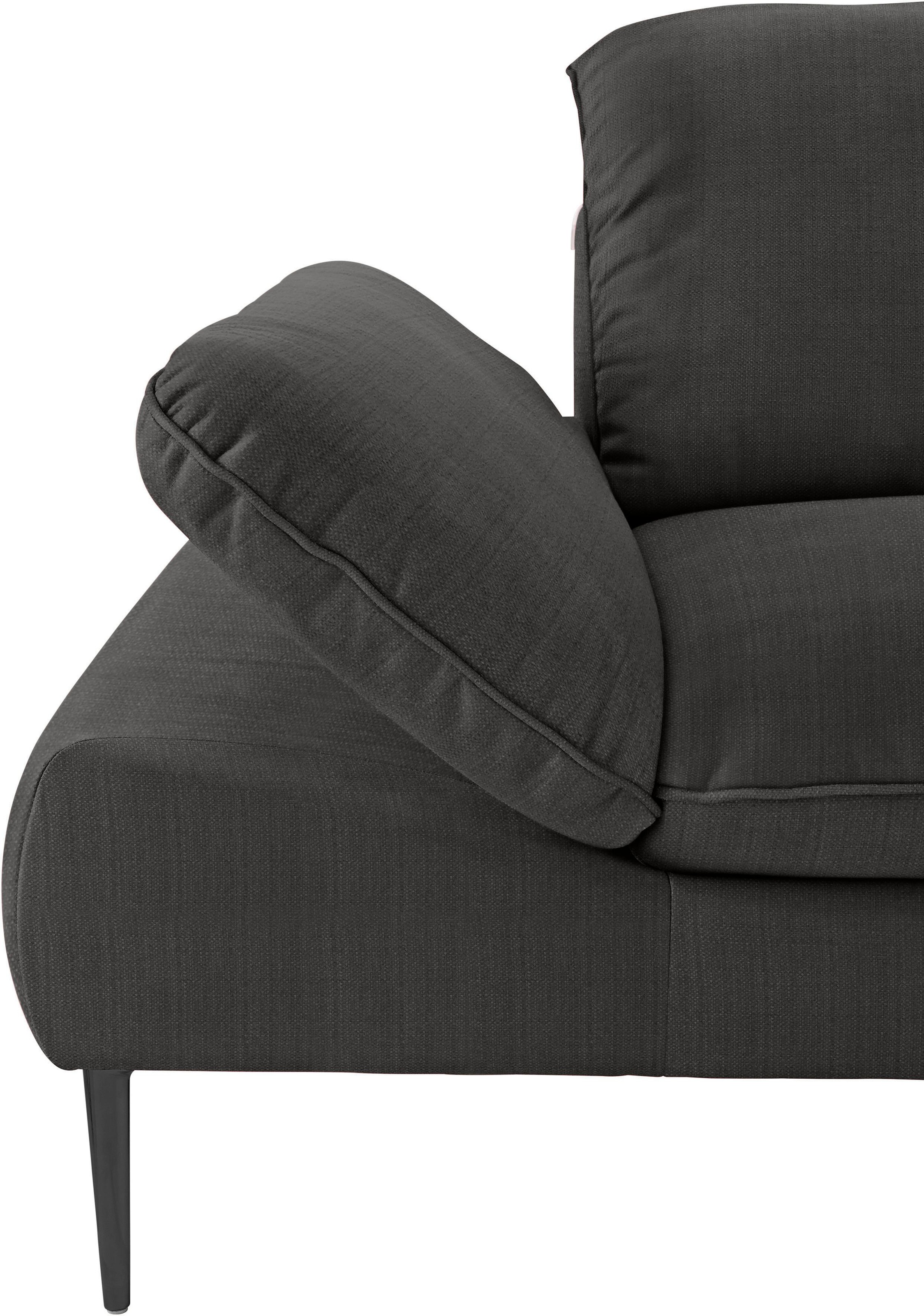 W.SCHILLIG Ecksofa »enjoy&MORE, Designsofa, bequem, zeitlos und elegant, L-Form«, Sitztiefenverstellung, Füße schwarz pulverbeschichtet, Breite 340 cm