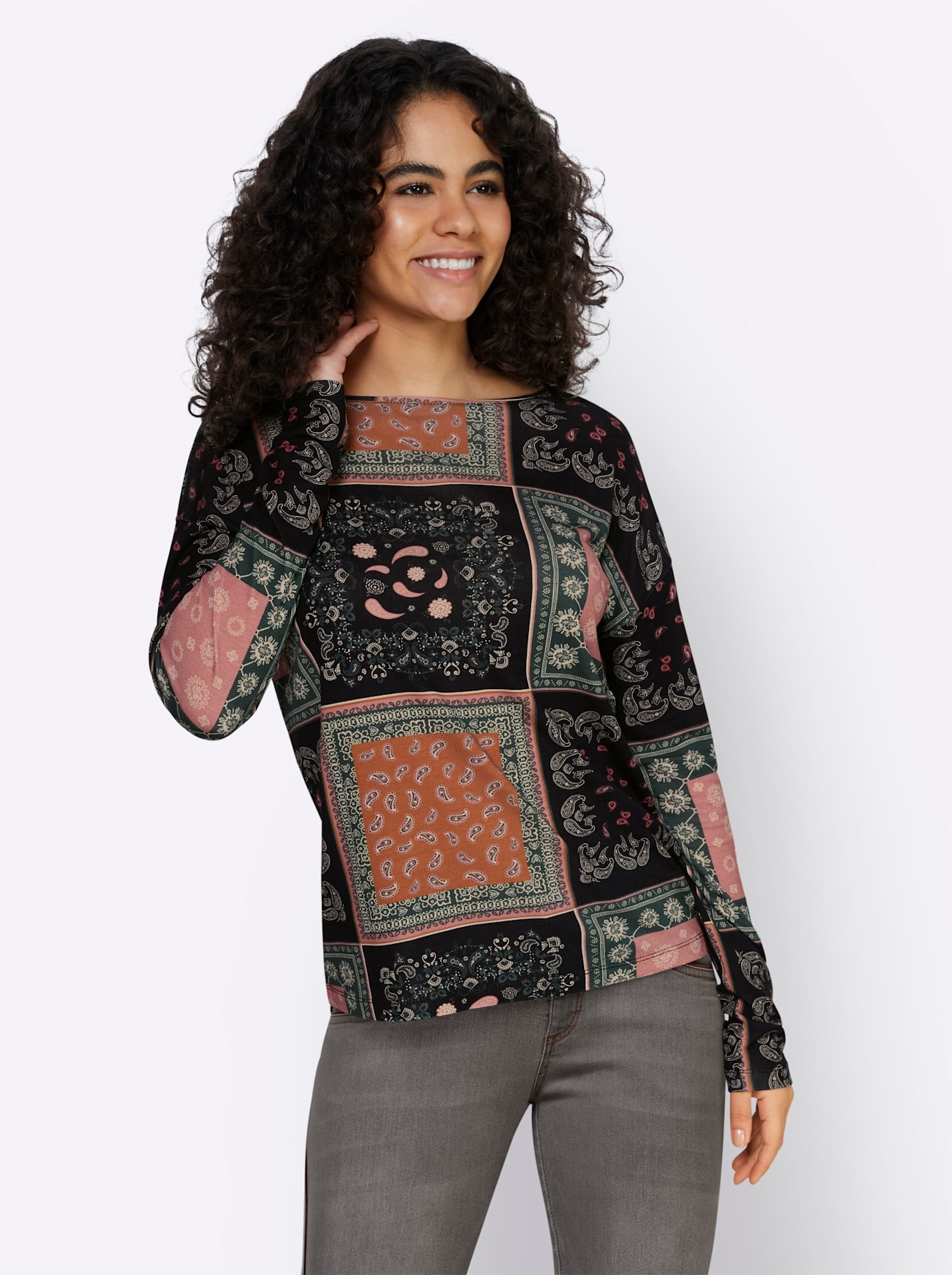 heine Rundhalsshirt »Druck-Shirt«, (1 tlg.)