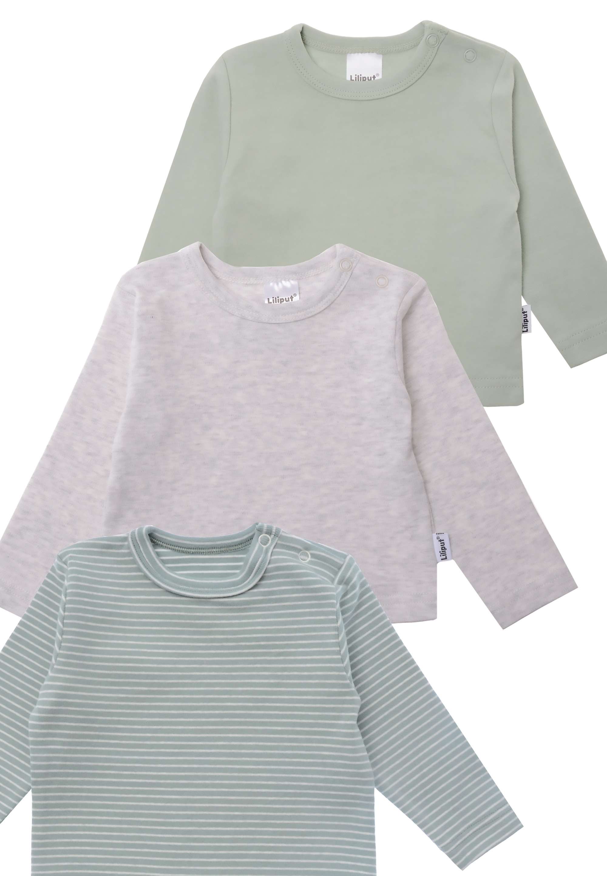 Thumbnail - Liliput Langarmshirt, Dreierpack mit Druckknöpfen auf der Schulter