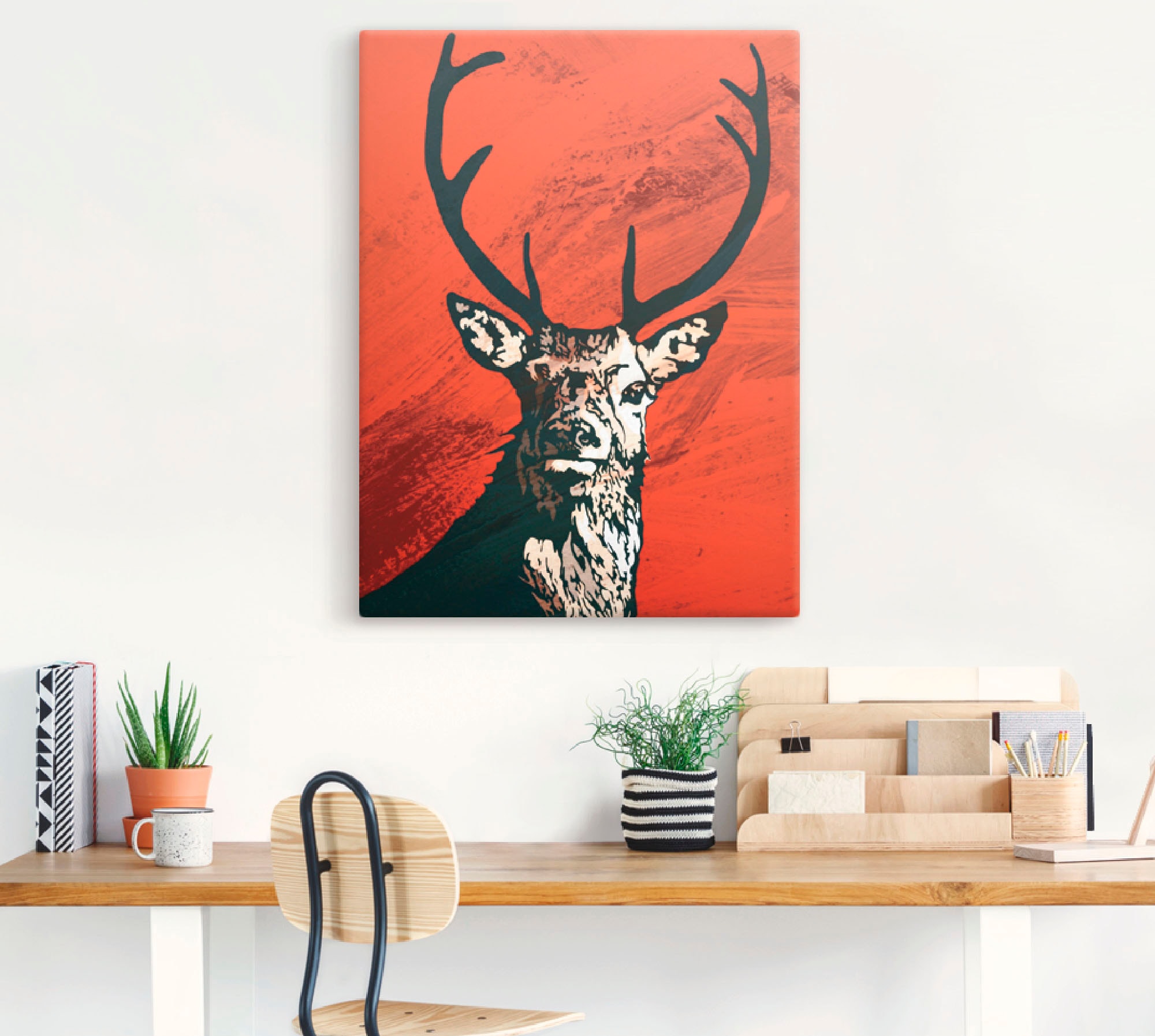 Artland Wandbild »Hirsch«, Wildtiere, (1 St.), als Leinwandbild, Poster in verschied. Größen