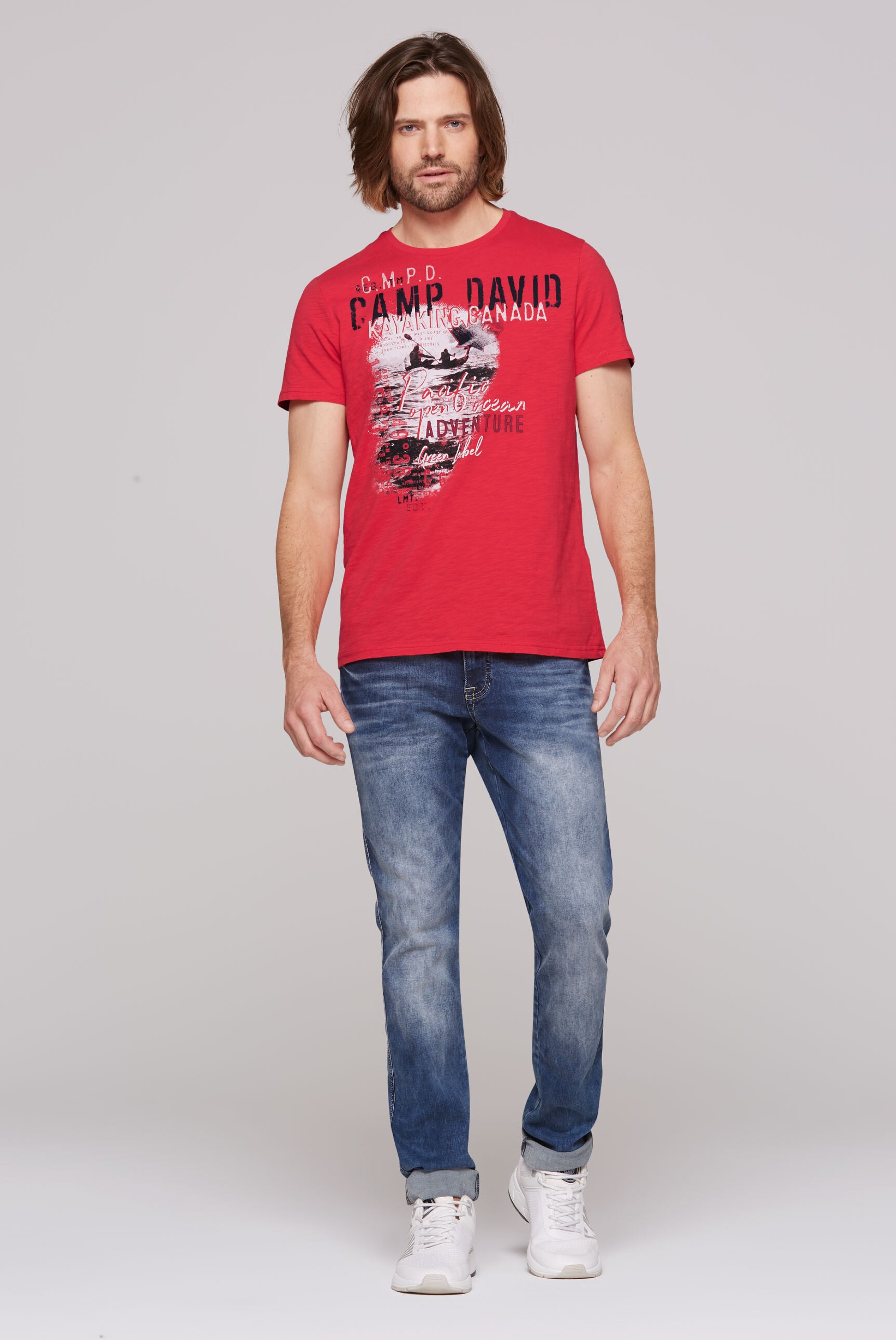 CAMP DAVID Rundhalsshirt, aus Baumwolle