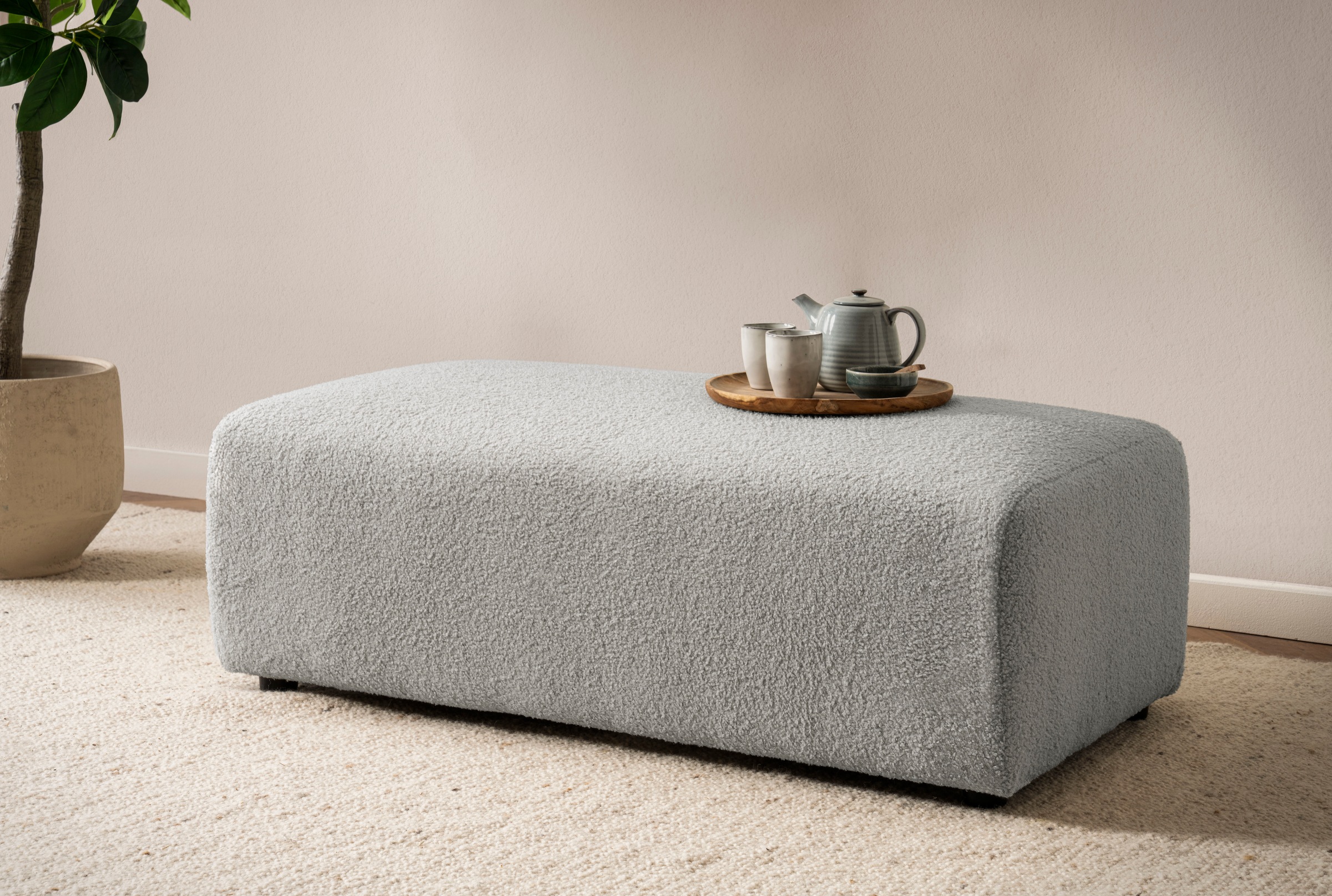 Home affaire Hocker »BAKELS, Polsterhocker in Cord oder Boucle-Stoff« zur Serie BAKELS, Hocker stellbar zum Schlafsofa (Krokodilverbinder)