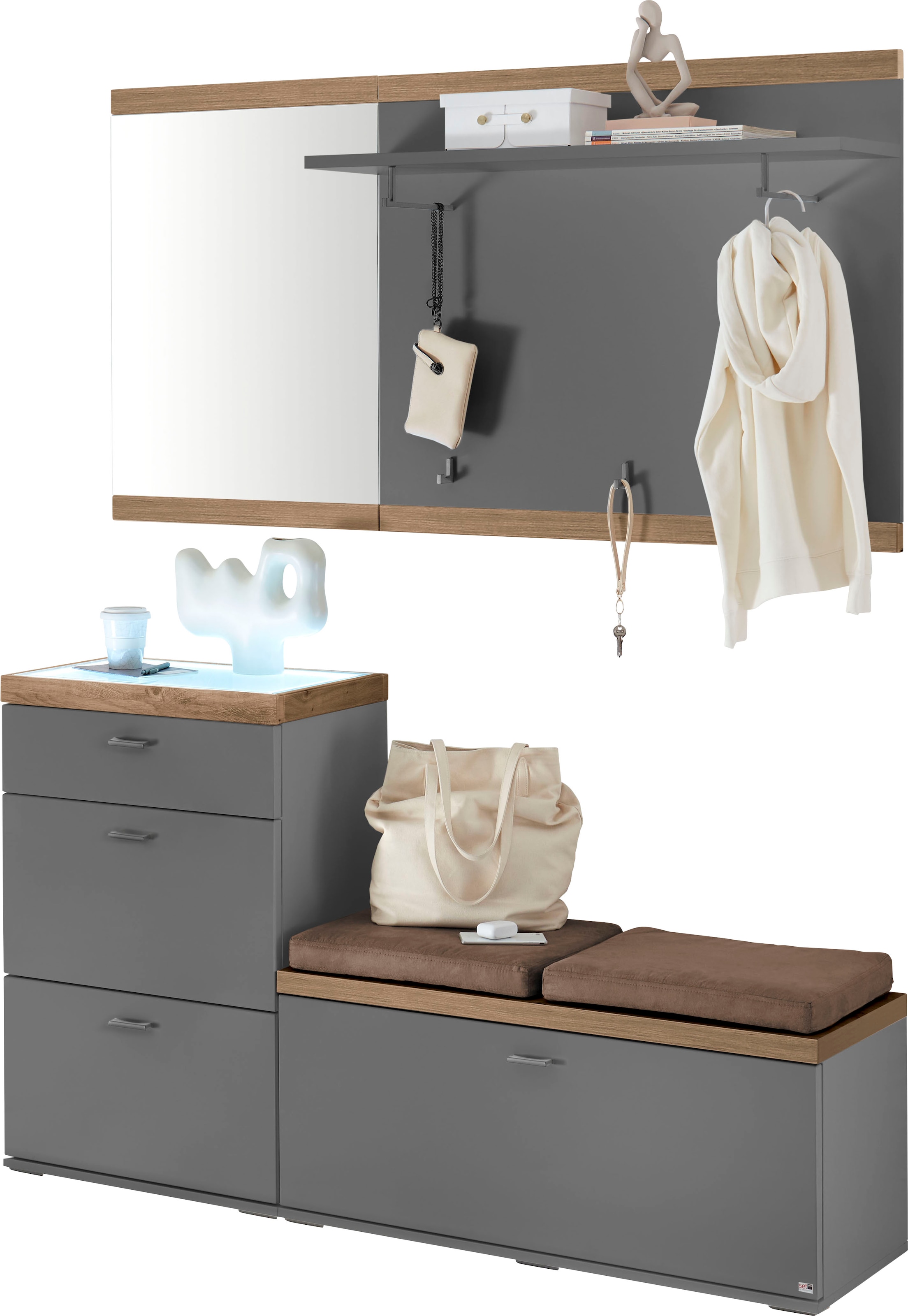 set one by Musterring Kompaktgarderobe "Lancaster Dielen" 4 Stk. tlg. beste günstig online kaufen
