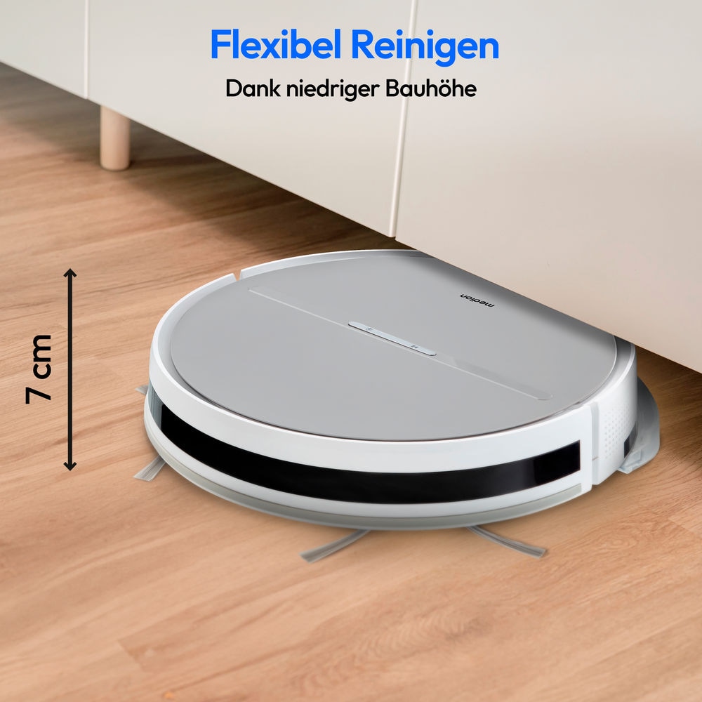 Medion® Saugroboter »E35 SW (MD 18035), Gyro-Navigation in S-Linien, 2 kPa Saugleistung«, Wischfunktion, 120 min Laufzeit, integriertes Zubehör