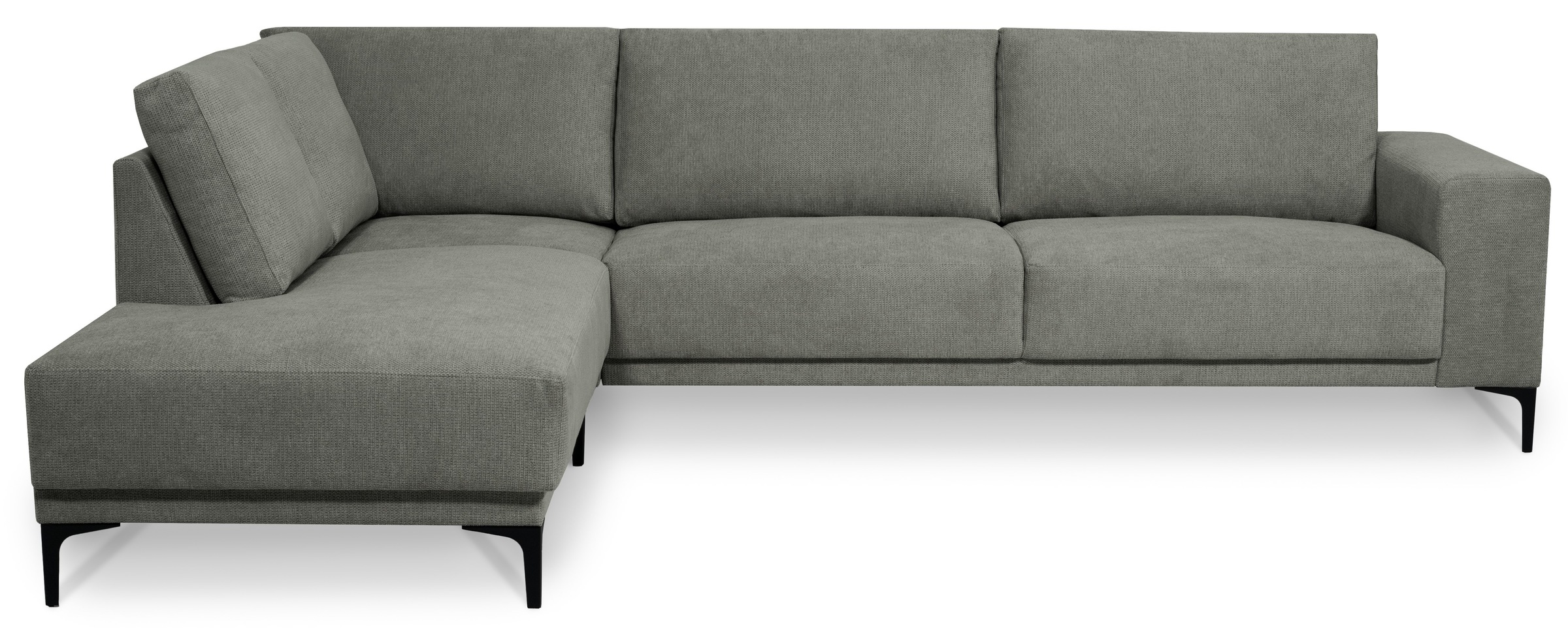 Places of Style Ecksofa »Xander, L-Form,«, Breite 289 cm, Webstoff, Soft-Touch Chenille, schwarze Metallfüßen