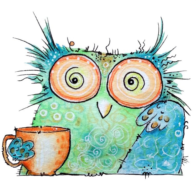 Coffee kaufen »Vogel (1 - Owl«, | Wall-Art BAUR St.) Wandtattoo Eule Kaffee