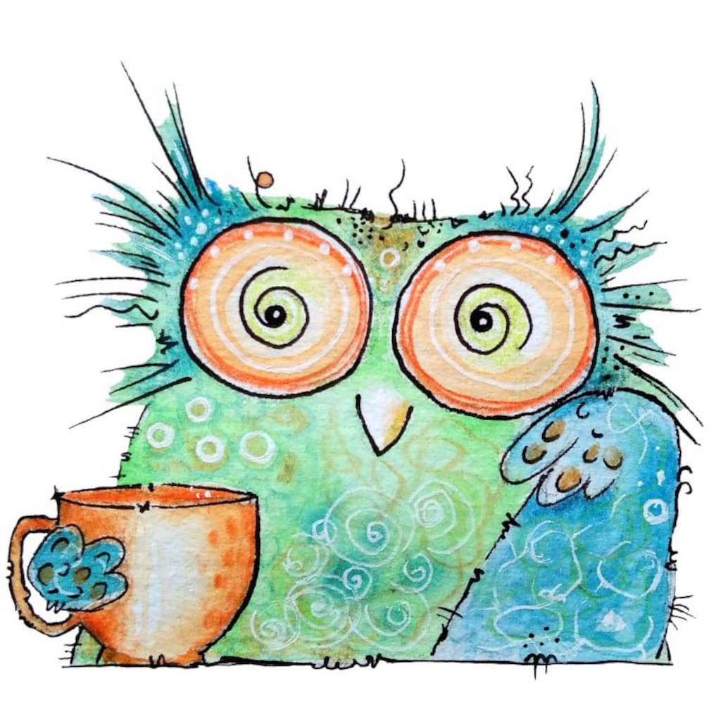 Wall-Art Wandtattoo »Vogel Kaffee Eule Coffee Owl«, (1 St.)