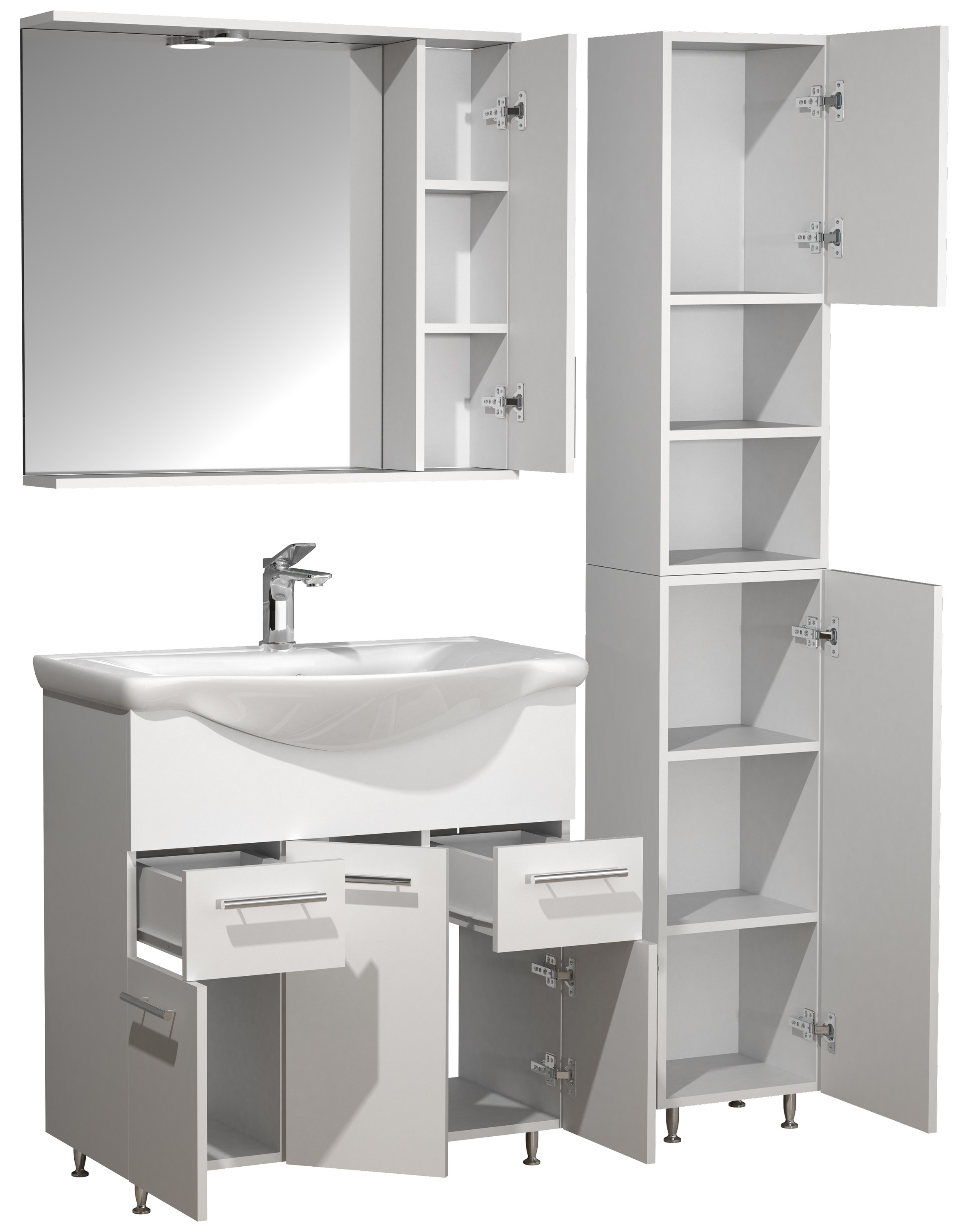 VCM Waschtisch "4-tlg. Waschplatz Waschtisch Schubladen Lisalo XL" 4 Stk. tlg.