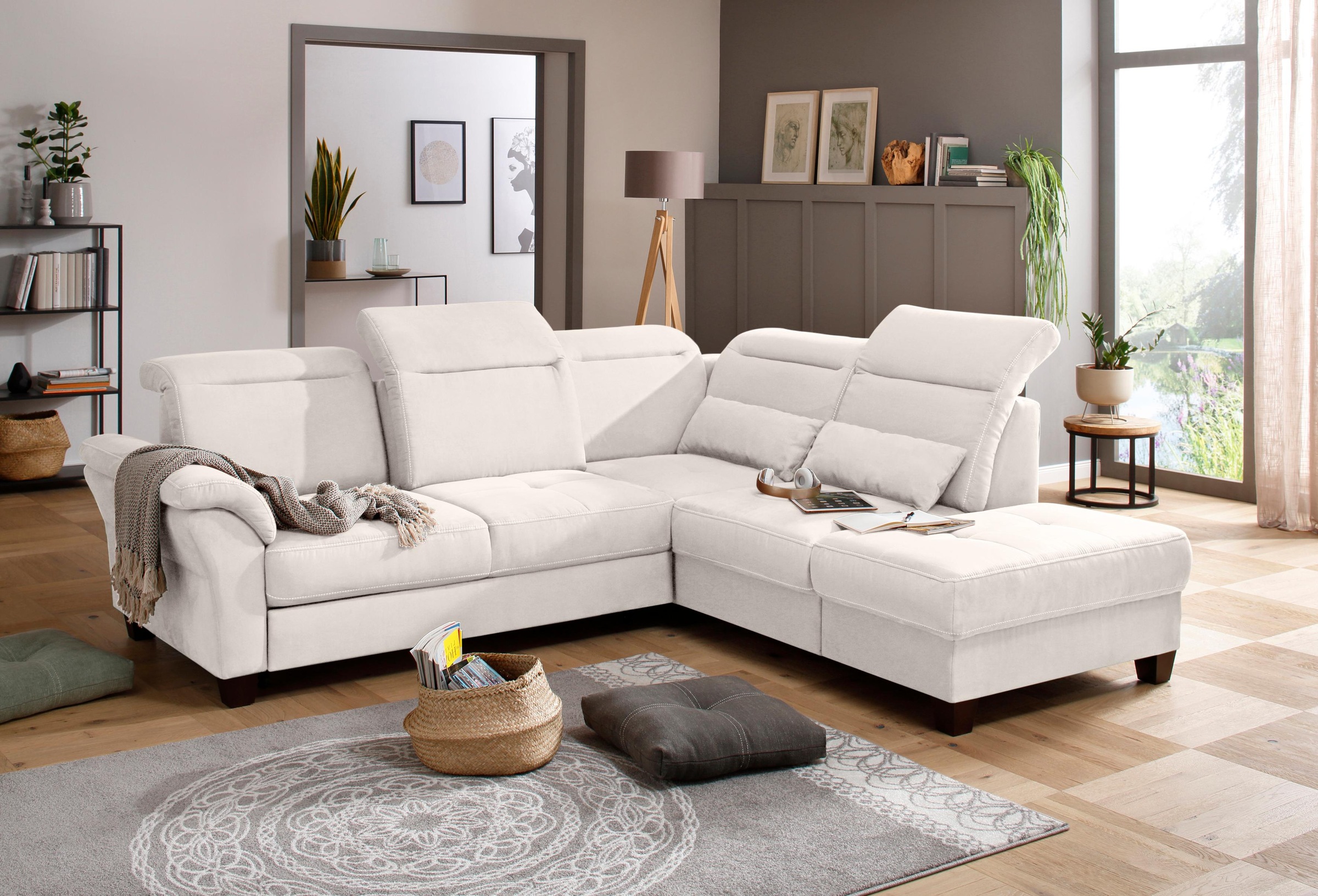 Home affaire Ecksofa "Solvei L-Form", wahlweise auch mit Kopfteilverstellun günstig online kaufen