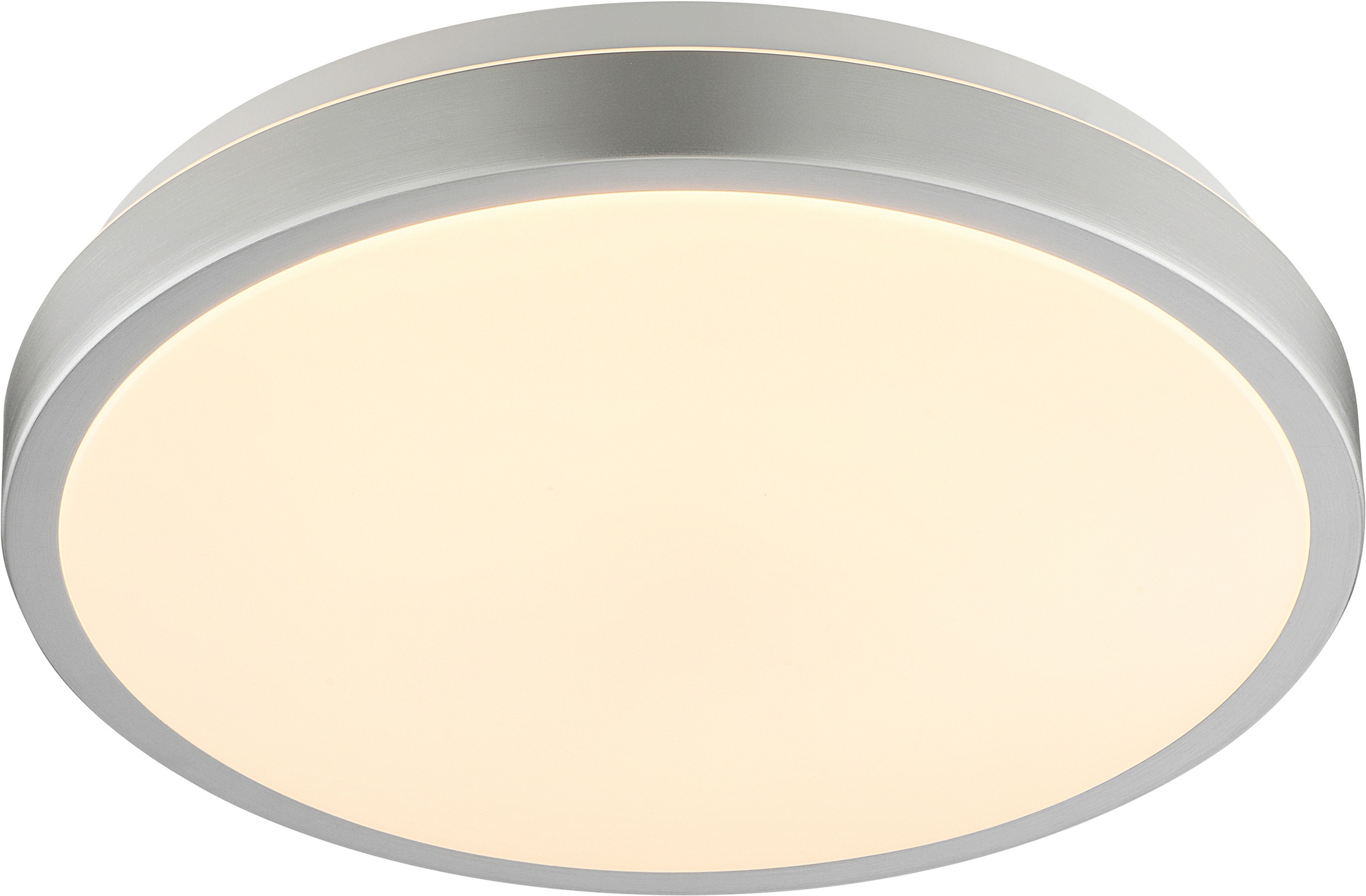 Brilliant LED Deckenleuchte »Livas« LED-Modul 1 Stk. Warmweiß Ø 33cm, 2600 lm, 3000 K, Präsenzsensor, nickelfarben