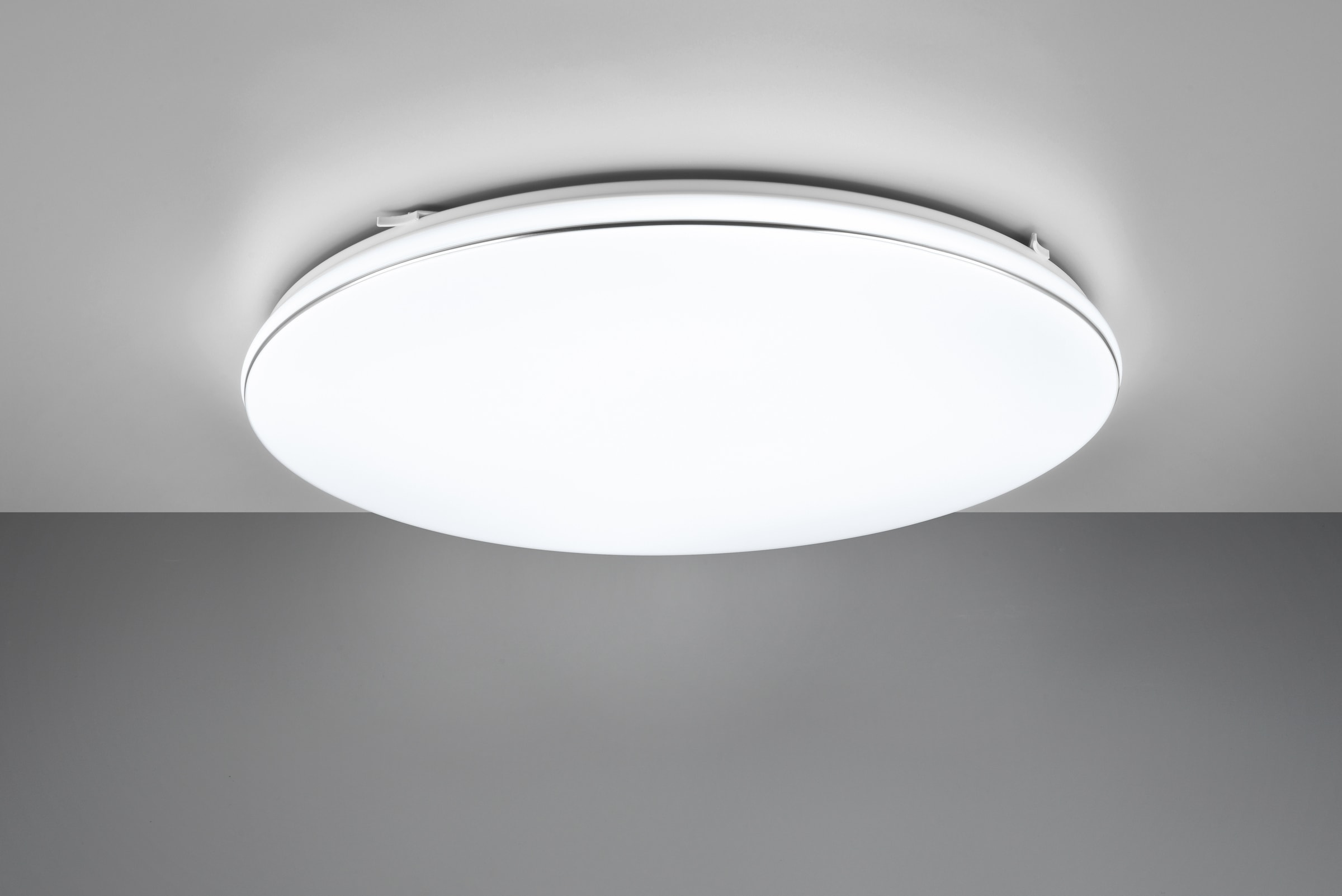 REALITY Leuchten LED Deckenleuchte »BLANCA, elegant schlichte weiße LED Deckenlampe mit Ø 53cm, kaltweiß«, 1 flammig, Leuchtmittel LED-Board | LED fest integriert, 3-Stufen dimmbar über Wandschalter, Deckenlampe für Büro Flur Treppe