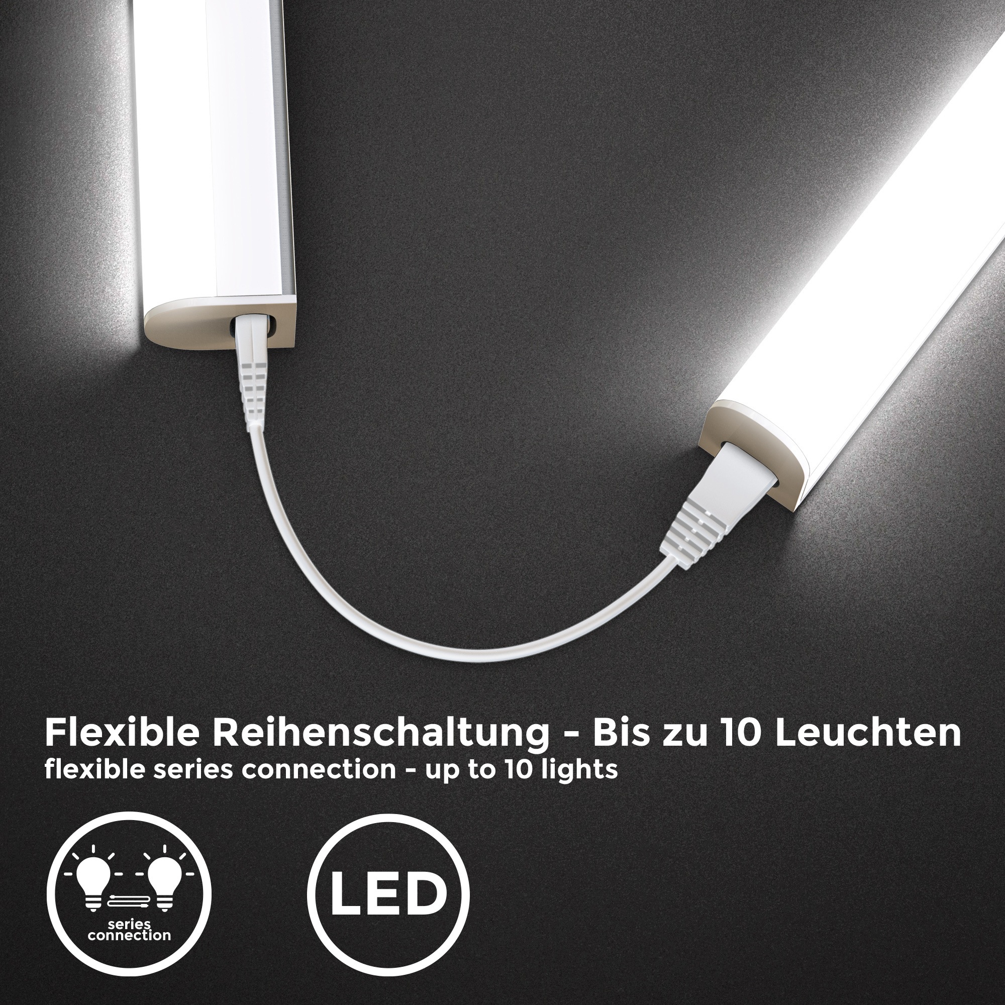 B.K.Licht Unterschrankleuchte inkl. LED-Platine, 2er Set, je 1 x LED-Platine, 8 Watt, 700 Lumen, 4.000 Kelvin, nicht dimmbar,  mit Ein-/Aus-Schalter,  inkl. Zuleitung 1,8m
