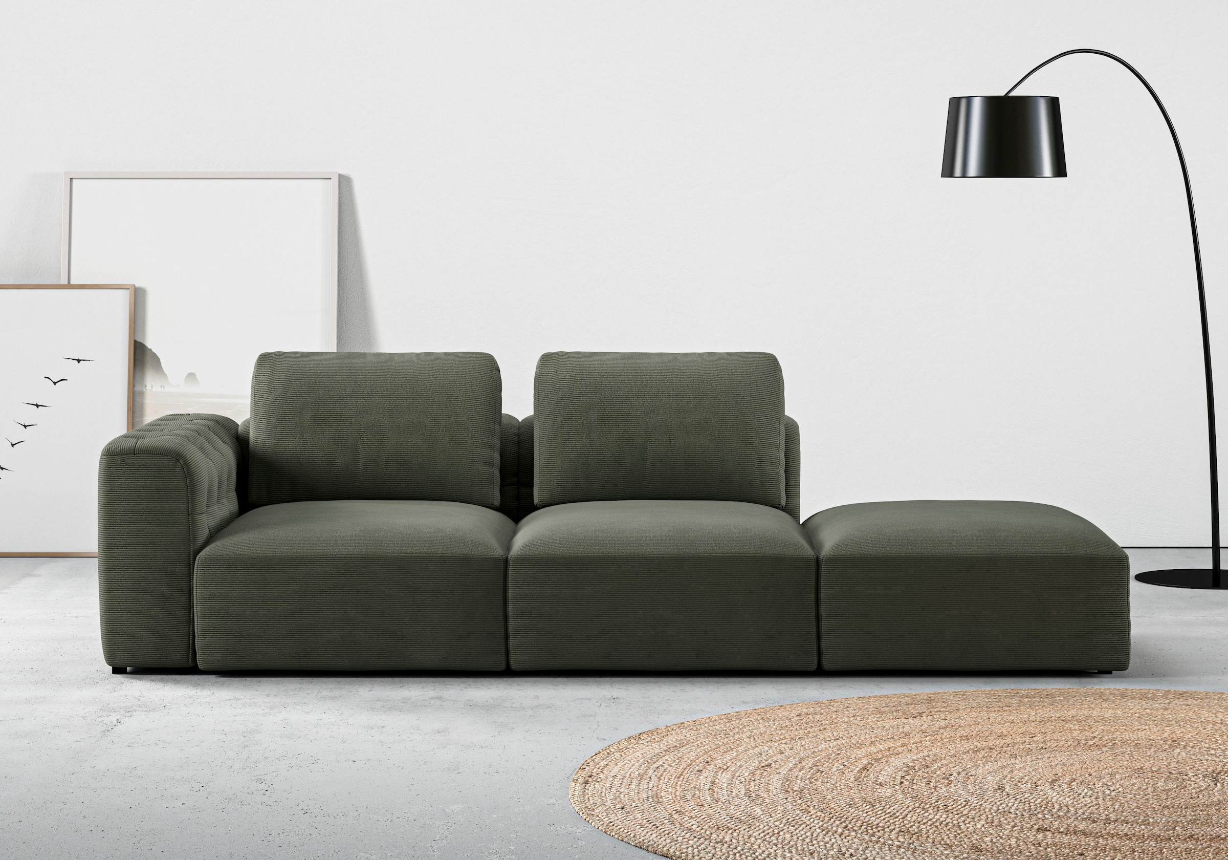 Home affaire Chaiselongue "Cushid" Modul-Sofa, bestehend aus 2-Sitzer und H günstig online kaufen