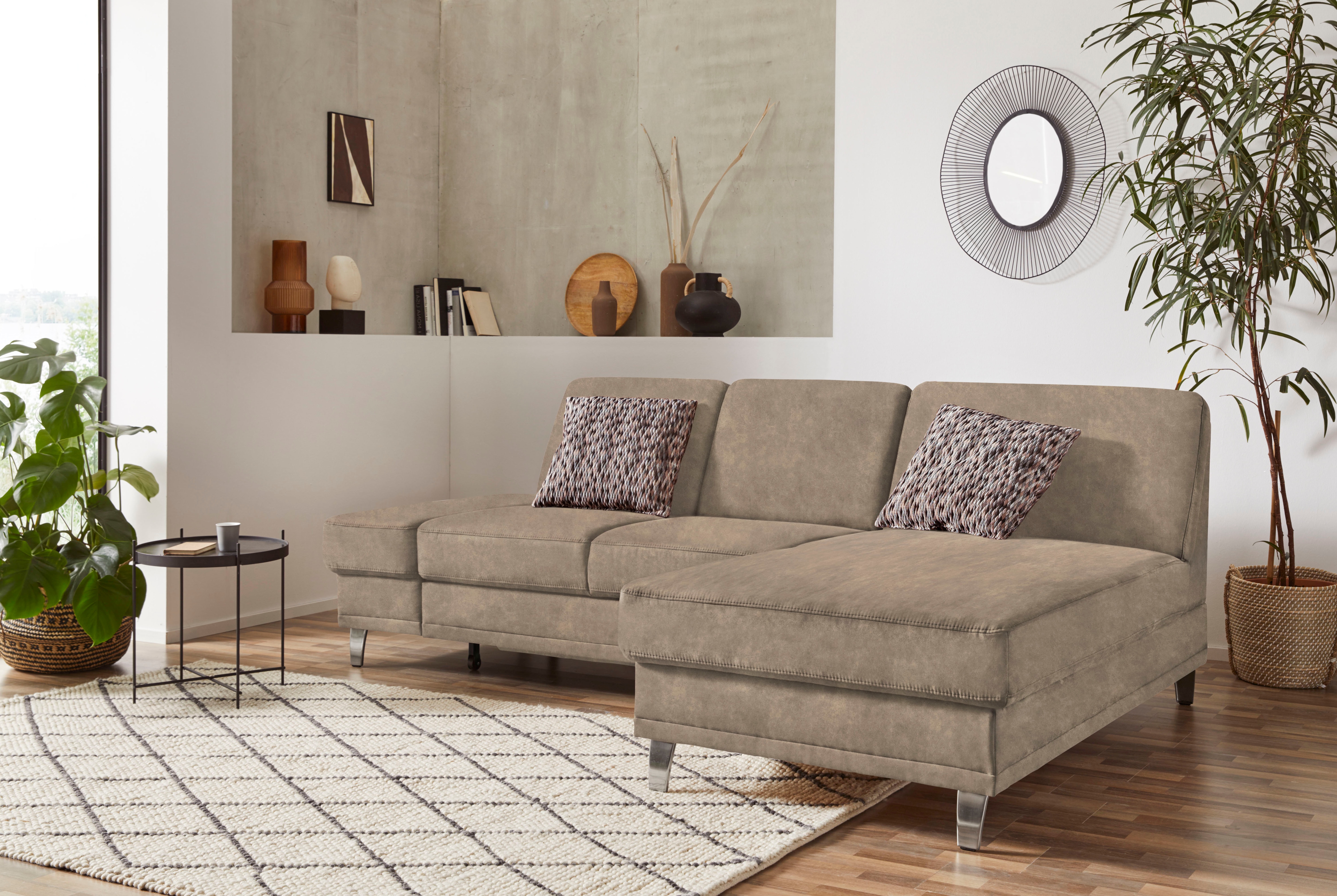 sit&more Ecksofa "Clio L-Form" optional Schlaffunktion oder Vorziehsitz und Bettkasten, Federkern