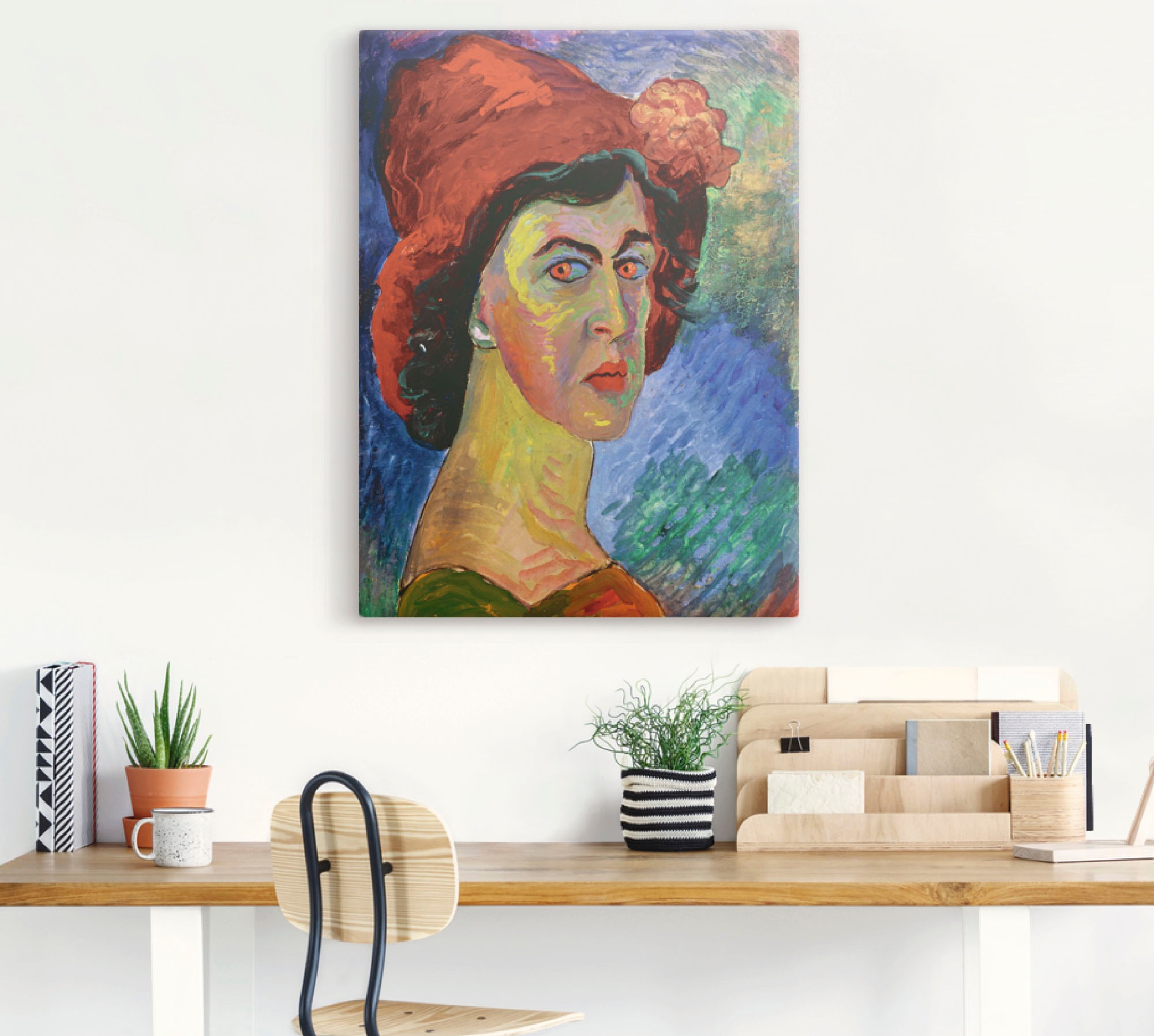 Artland Leinwandbild »Selbstbildnis I. um 1908.«, Frau, (1 St.), auf Keilrahmen gespannt