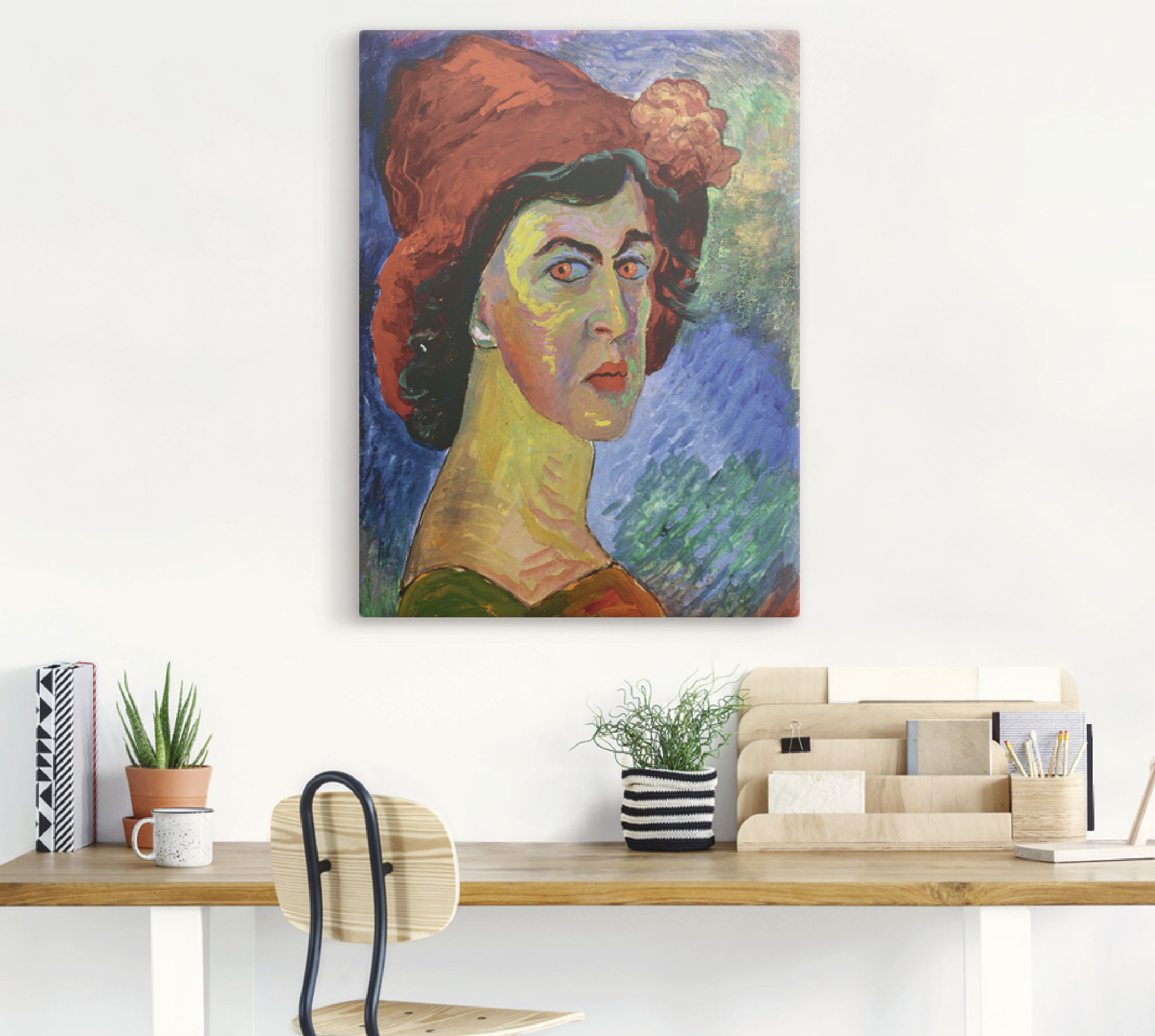 Thumbnail - Artland Leinwandbild "Selbstbildnis I. um 1908.", Frau, (1 St.), auf Keilrahmen gespannt