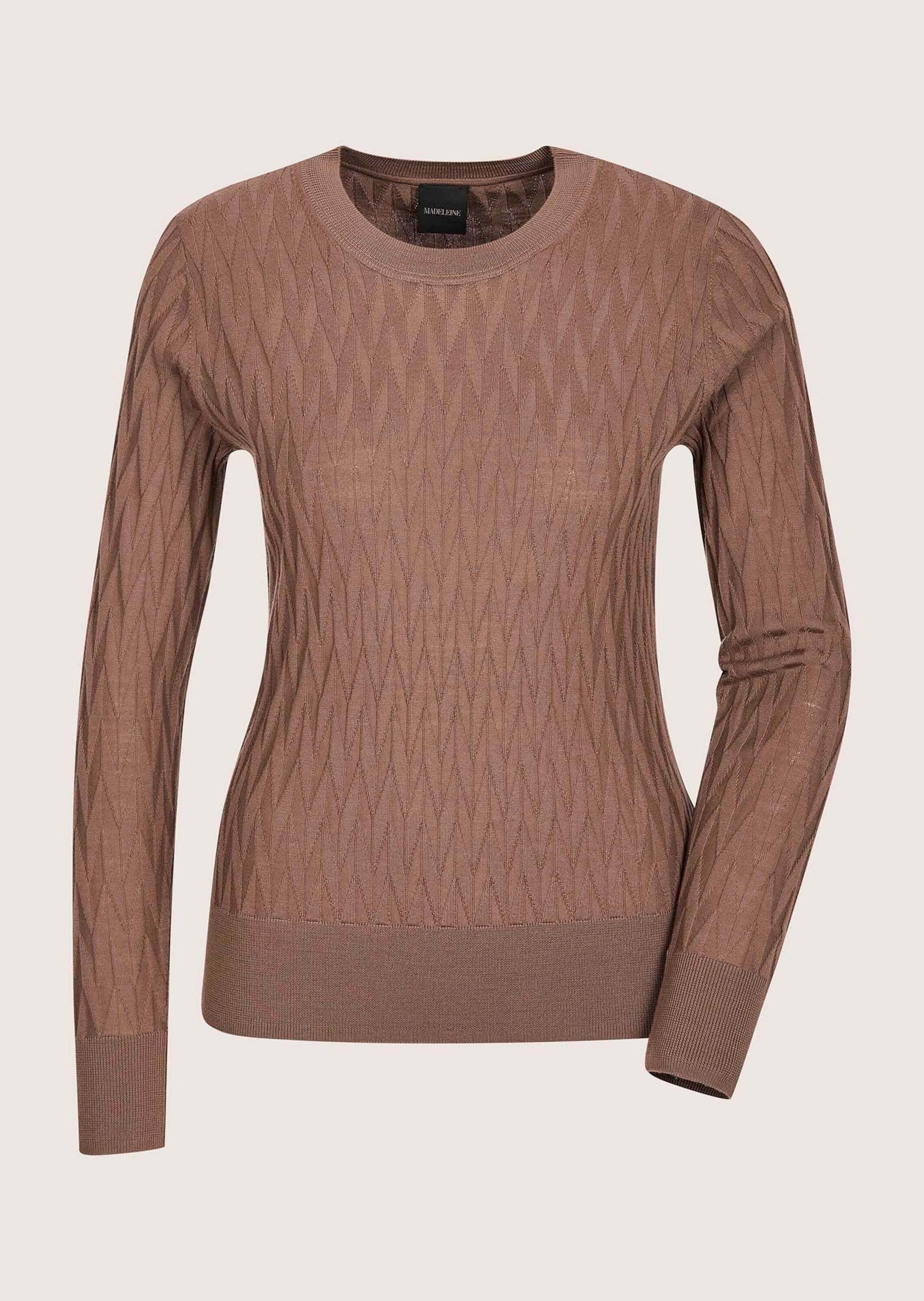 MADELEINE Longpullover "Feinstrickpullover Wollpullover mit grafischem Must günstig online kaufen
