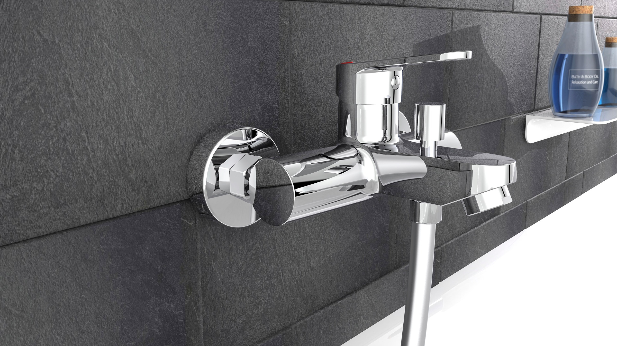 Schütte Wannenarmatur "Futura" Mischbatterie Badewanne, Wasserhahn Bad, Wannenarmatur in Chrom