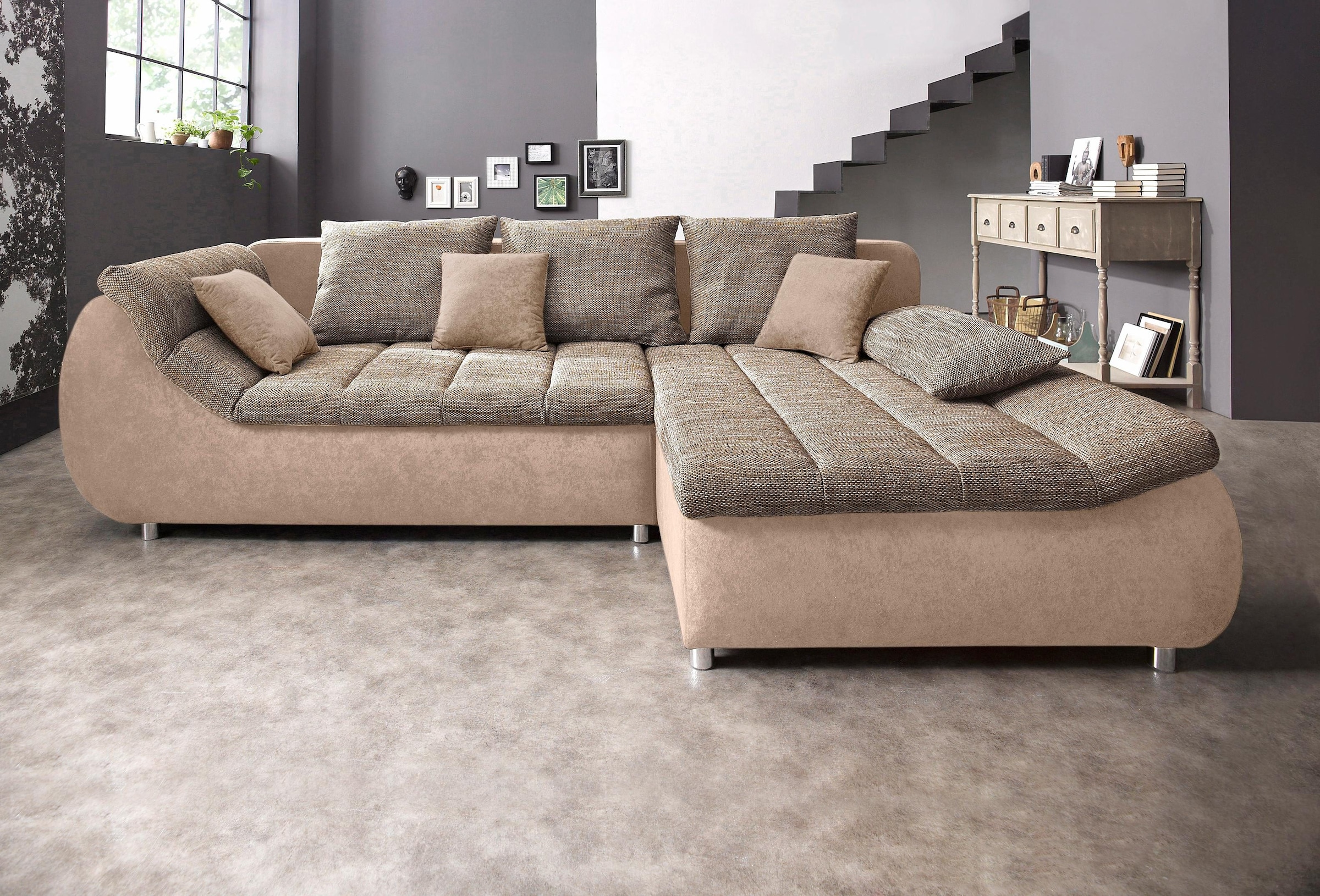 INOSIGN Ecksofa "Imola, bequem, aktuelle Steppung im Sitz, L-Form, Breite 2 günstig online kaufen