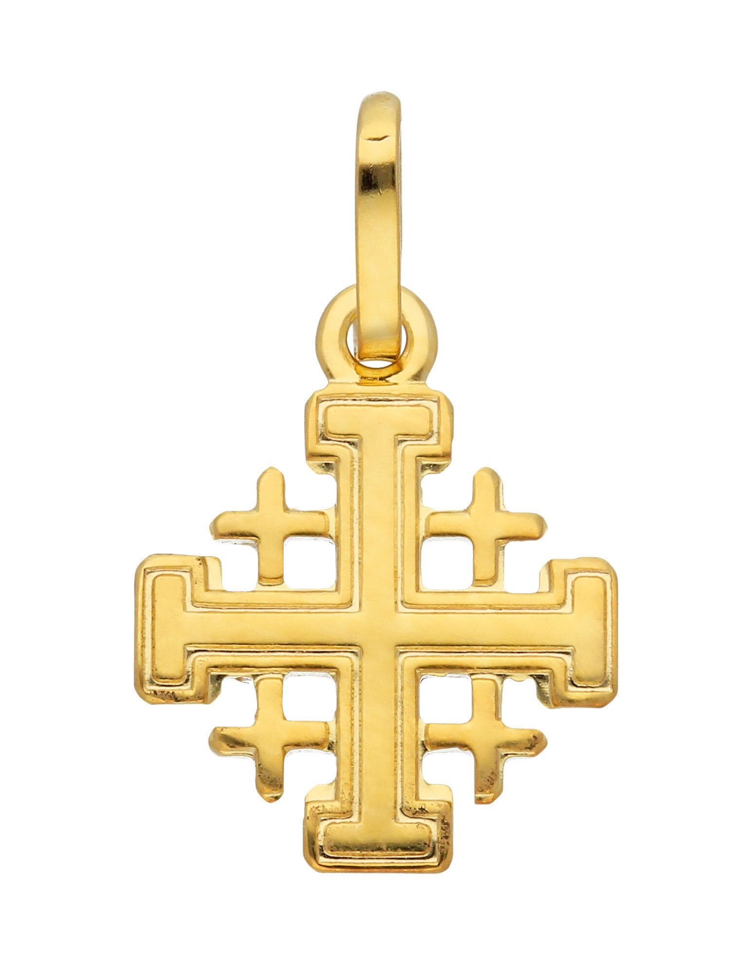ADELIA ́S Damen Kettenanhänger "Damen Gold Schmuck 585 Gold Kreuz Anhänger Jerusalem", Gold, gold, Gold, Schmuckanhänger, Goldschmuck für Damen &