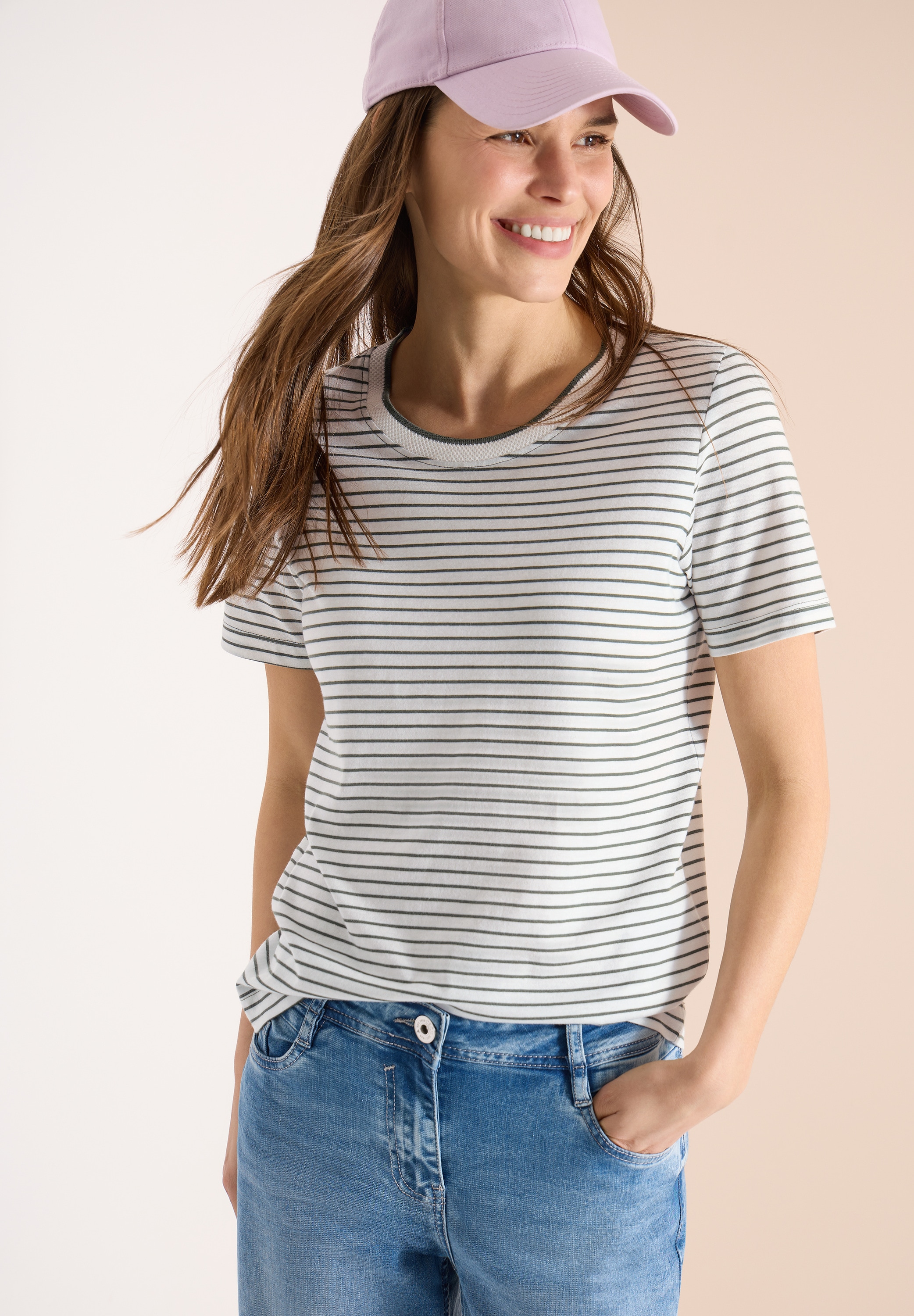 Cecil Rundhalsshirt Jersey günstig online kaufen