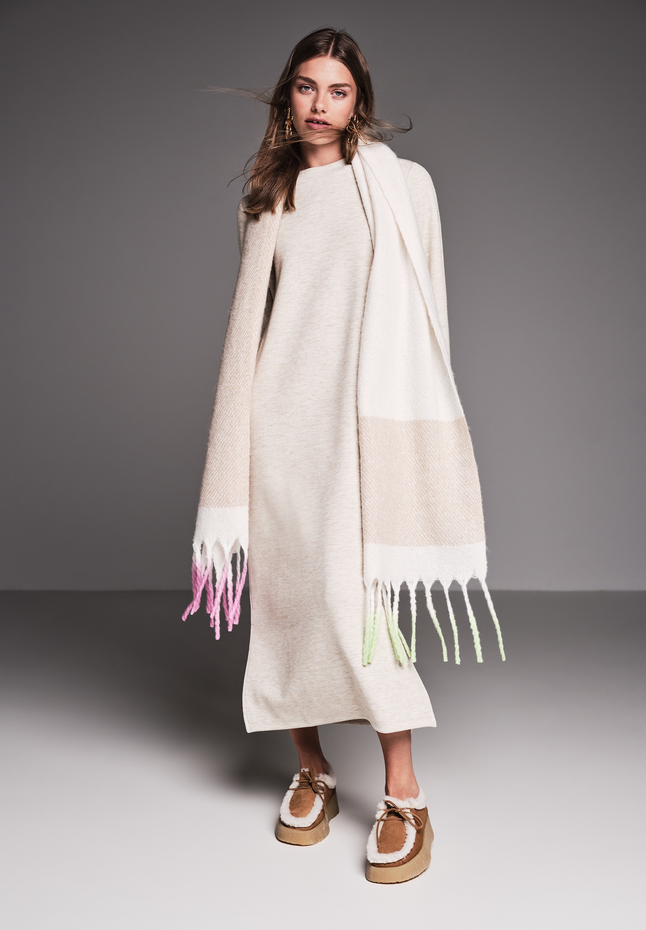 STREET ONE STUDIO Midikleid Ohne Taschen in Unifarbe