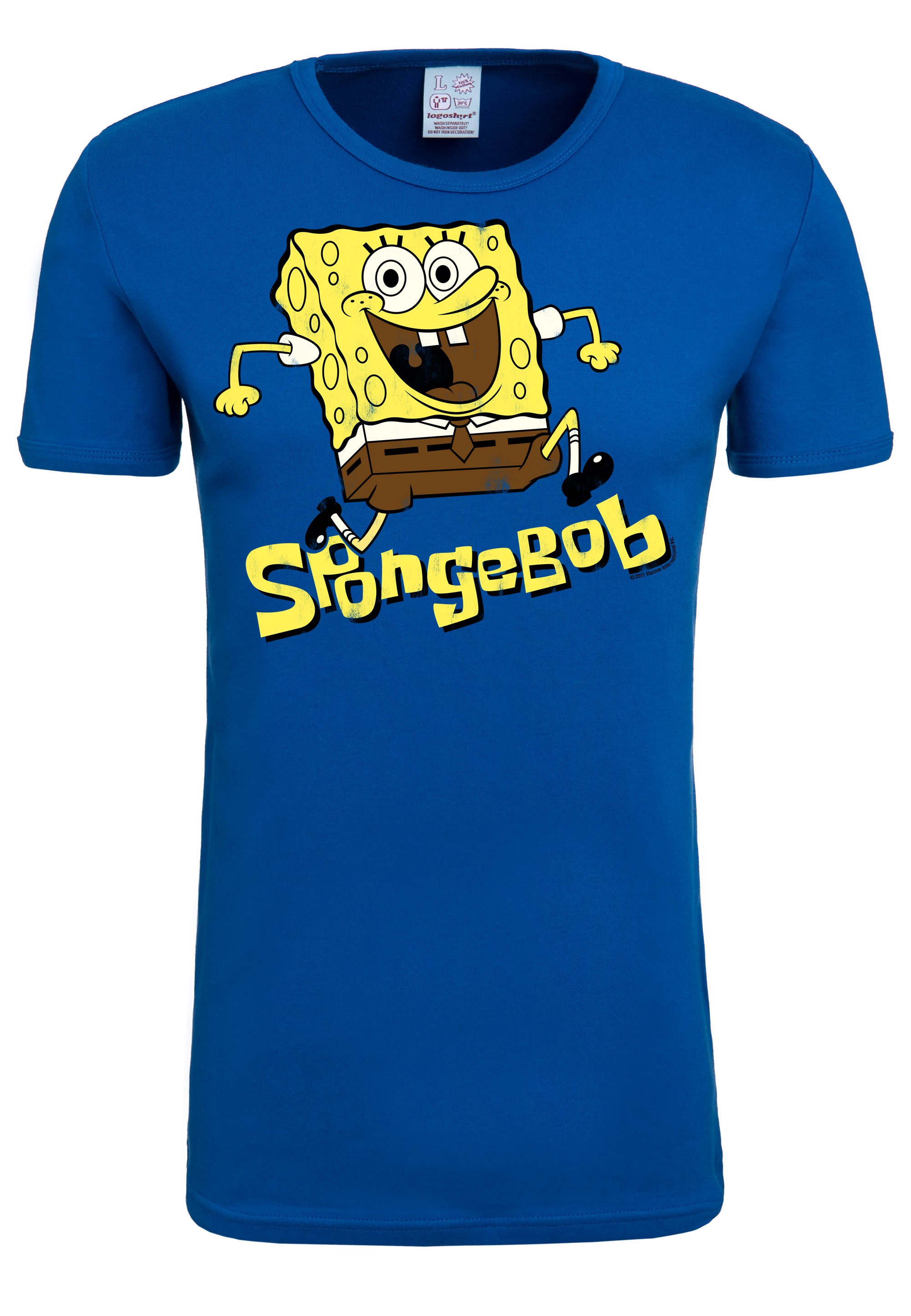 LOGOSHIRT T-Shirt »Spongebob - Jumping«, mit Spongebob-Print und kurzen Ärmeln