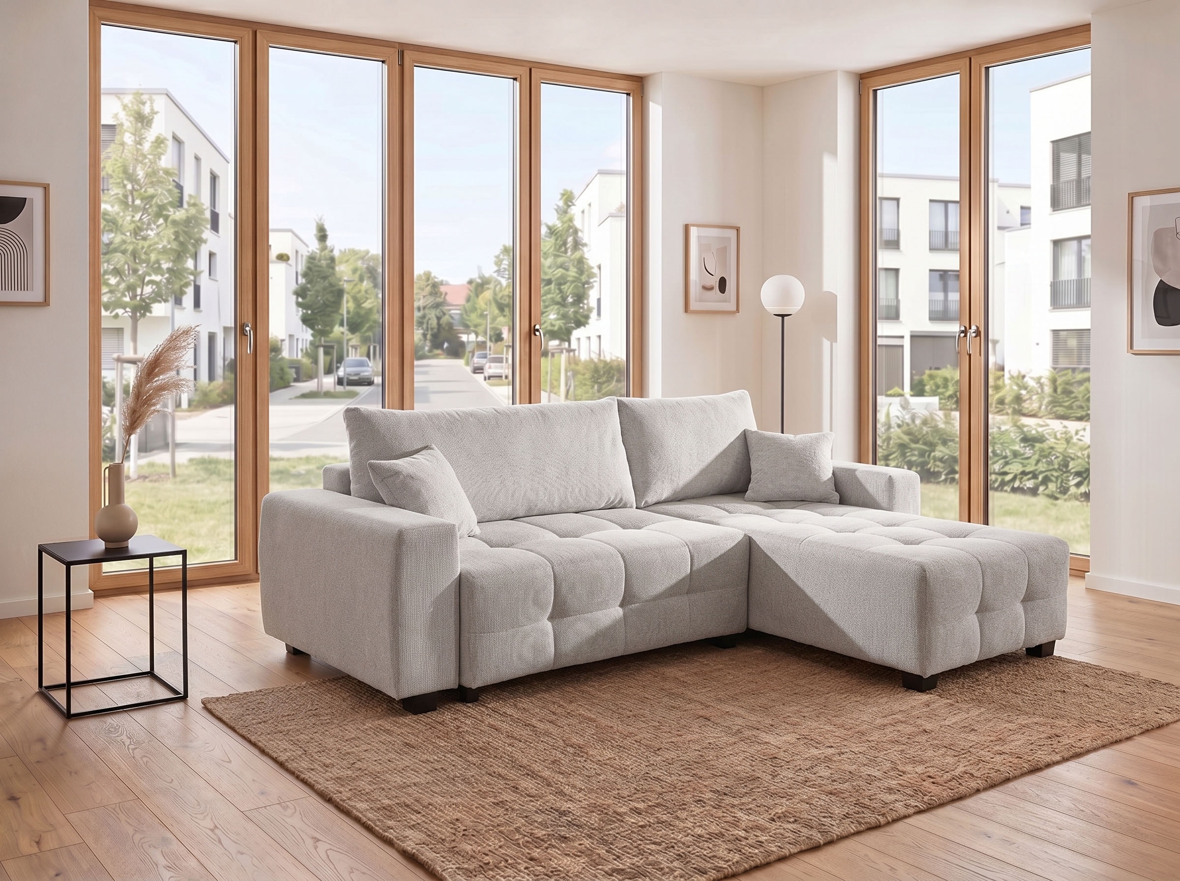 OTTO home Ecksofa "Bella Couch L-Form, B: 234 cm, Zierkissen inklusive" optional Schlaffunktion & Bettkasten, Wohnkomfort