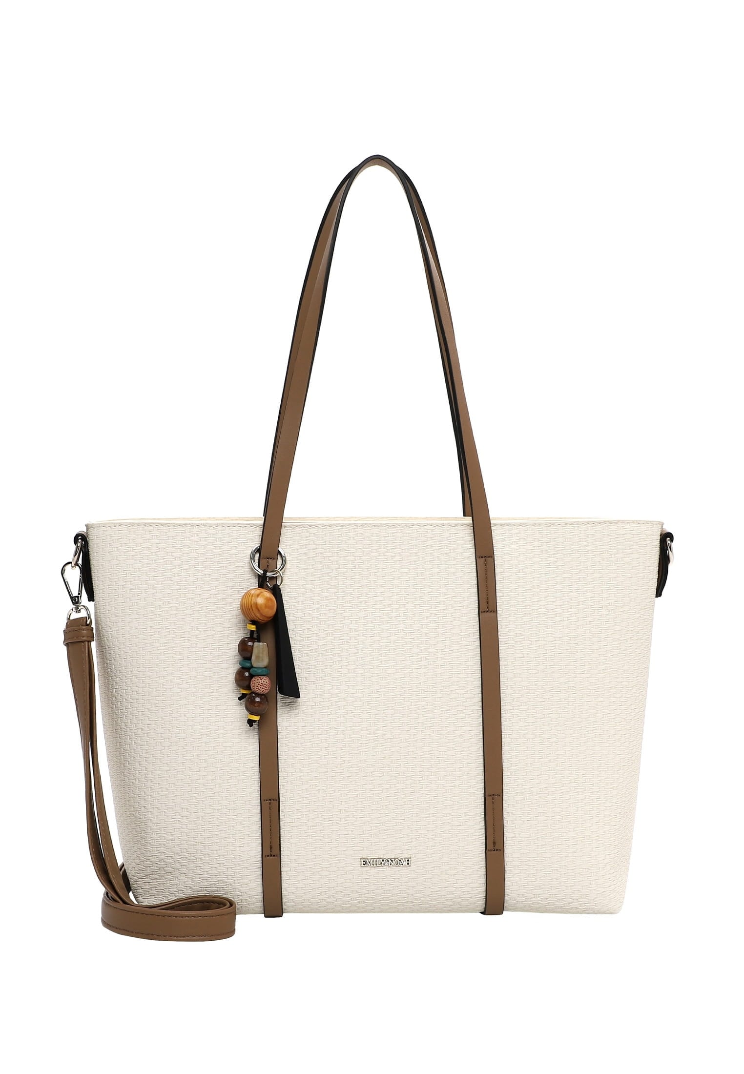 Shopper EMILY & NOAH "Shopper E&N Johanna", Damen, Gr. B/H/T: 41cm x 27cm x 14cm 0, beige (ecru 320), Polyurethan, Taschen Shopper