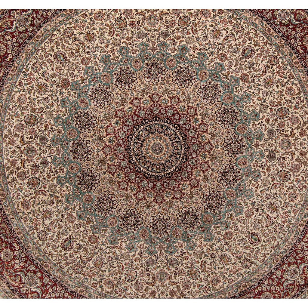 morgenland Orientteppich »Hereke rund - 215 x 215 cm - hellbraun«, rund