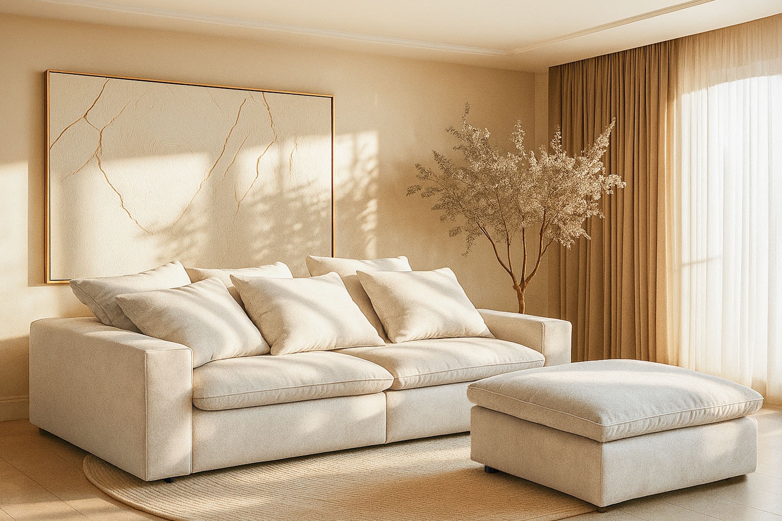 andas Big-Sofa »Venslev«, Lounge-Sofa, mit extra tiefer Sitzfläche und losen Kissen