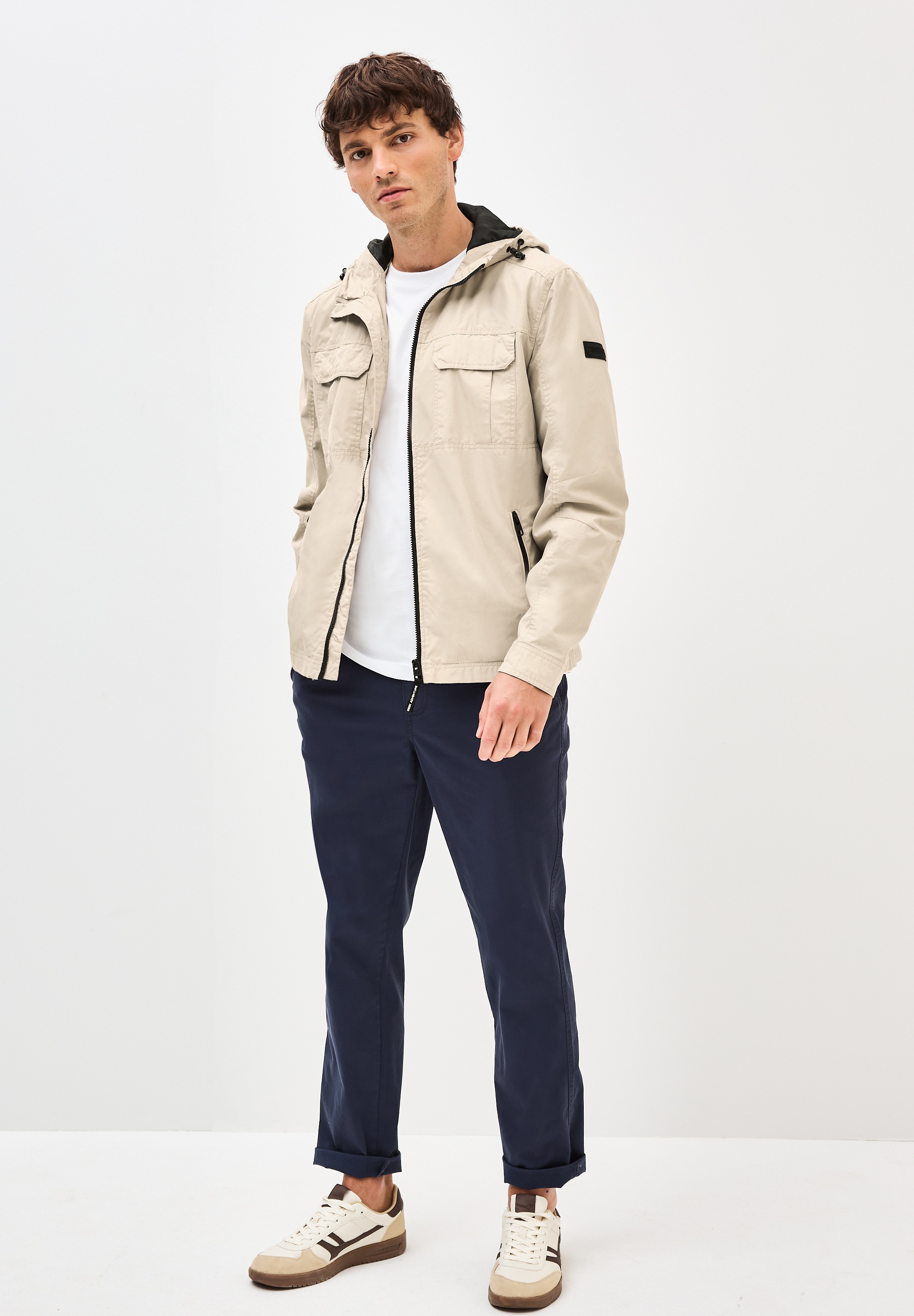 STREET ONE MEN Funktionsjacke, mit Kapuze, mit Kapuze mit Tunnelzugband