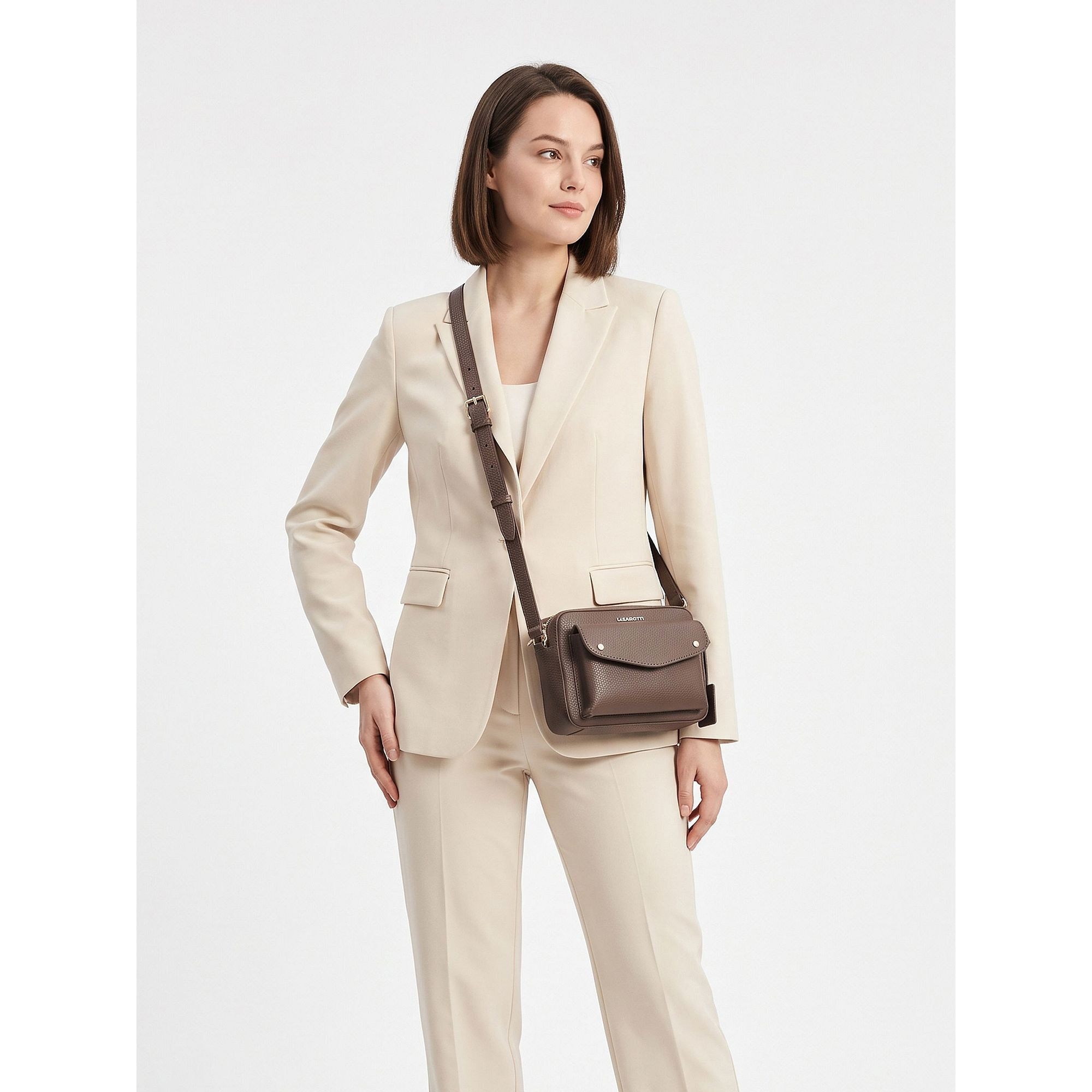 Lazarotti Umhängetasche »Bologna Leather Umhängetasche Leder 21 cm«