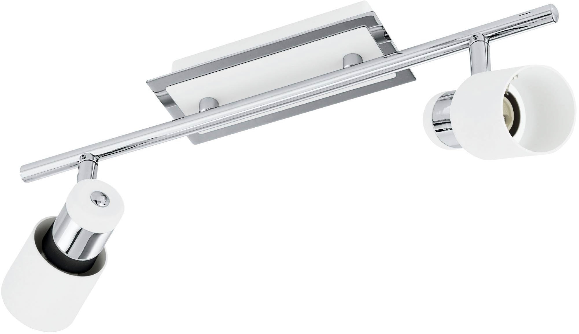 EGLO Deckenleuchte »Davida Deckenlampe, Deckenspot aus Metall, Wohnzimmerlampe, GU10« GU10 1 Stk. Spot - L39 x B7 cm - chrom, weiß - 2X4,6W inkl.