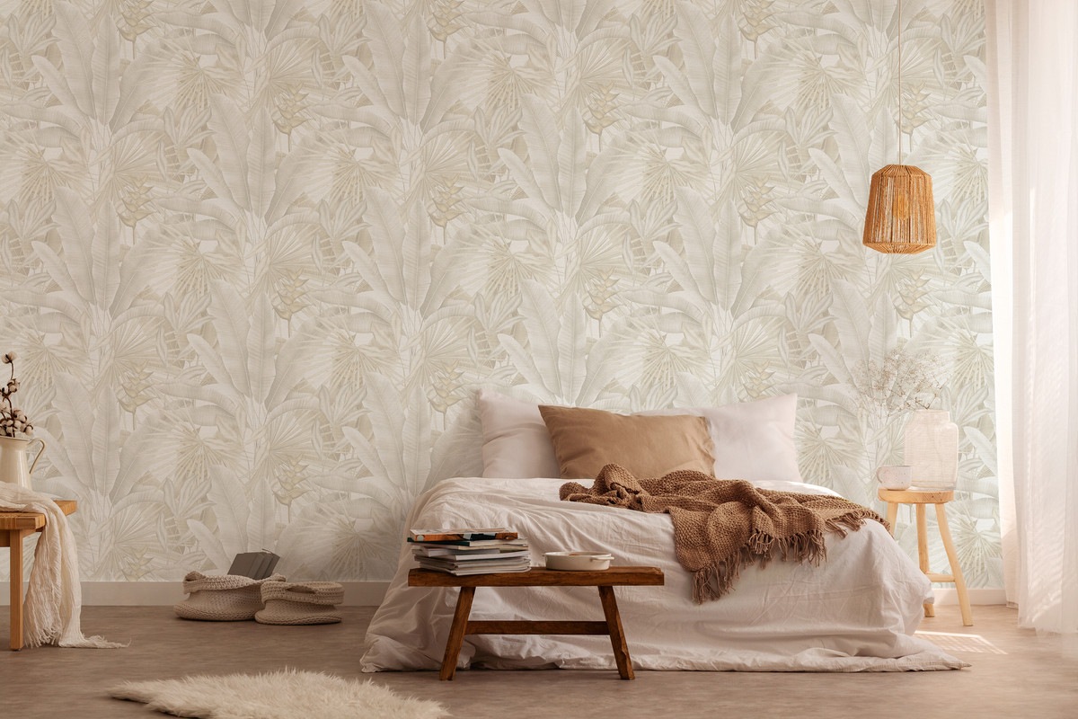 Living Walls Vliestapete "Stories Of Life Moderne Florale Tapete Beige Dschungel" Botanisch Floral Tropisch Leicht Strukturiert Botanisch Blätter