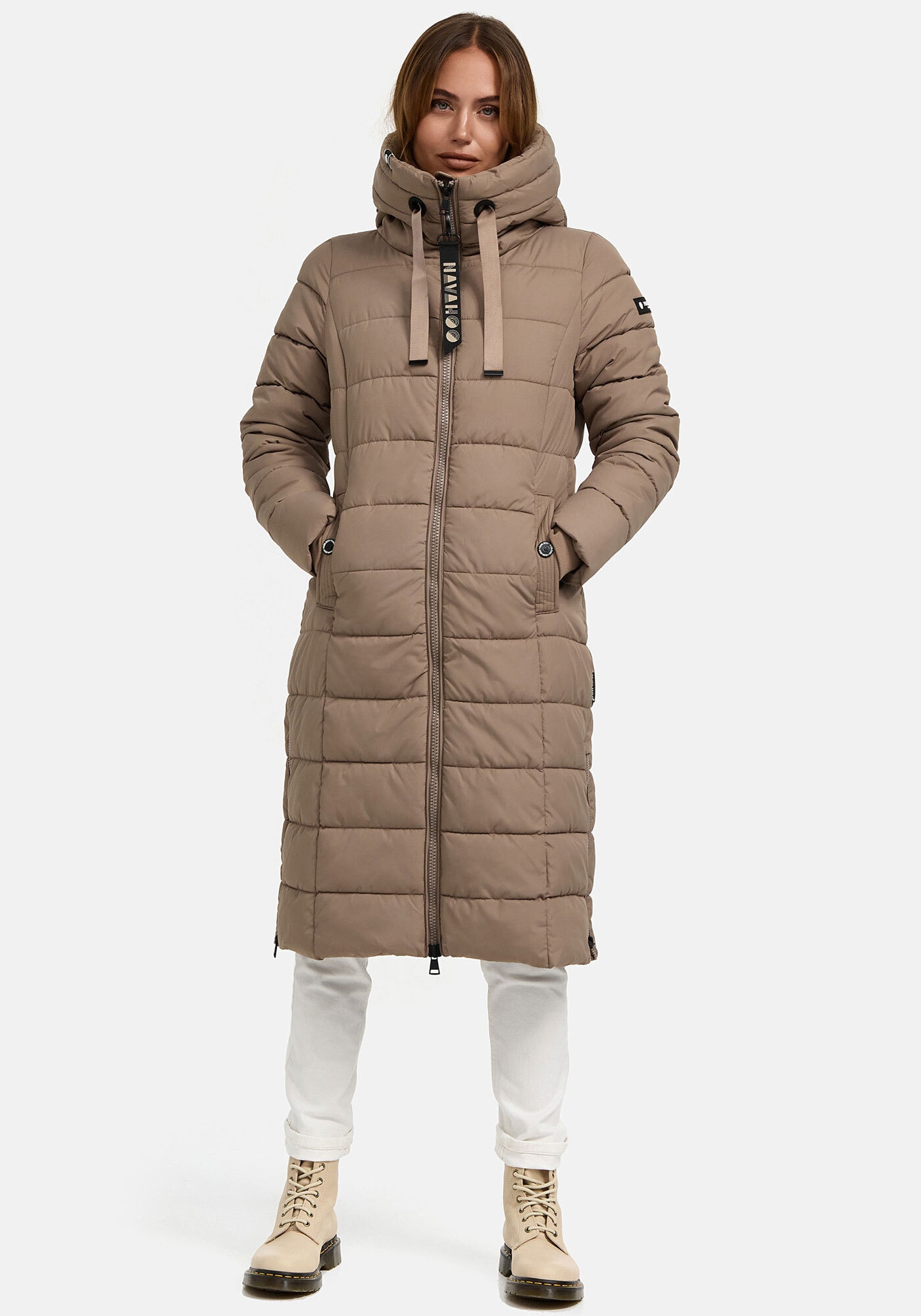 Navahoo Winterjacke "Mondmaedchen", Extra langer Schnitt mit seitlichen Bel günstig online kaufen