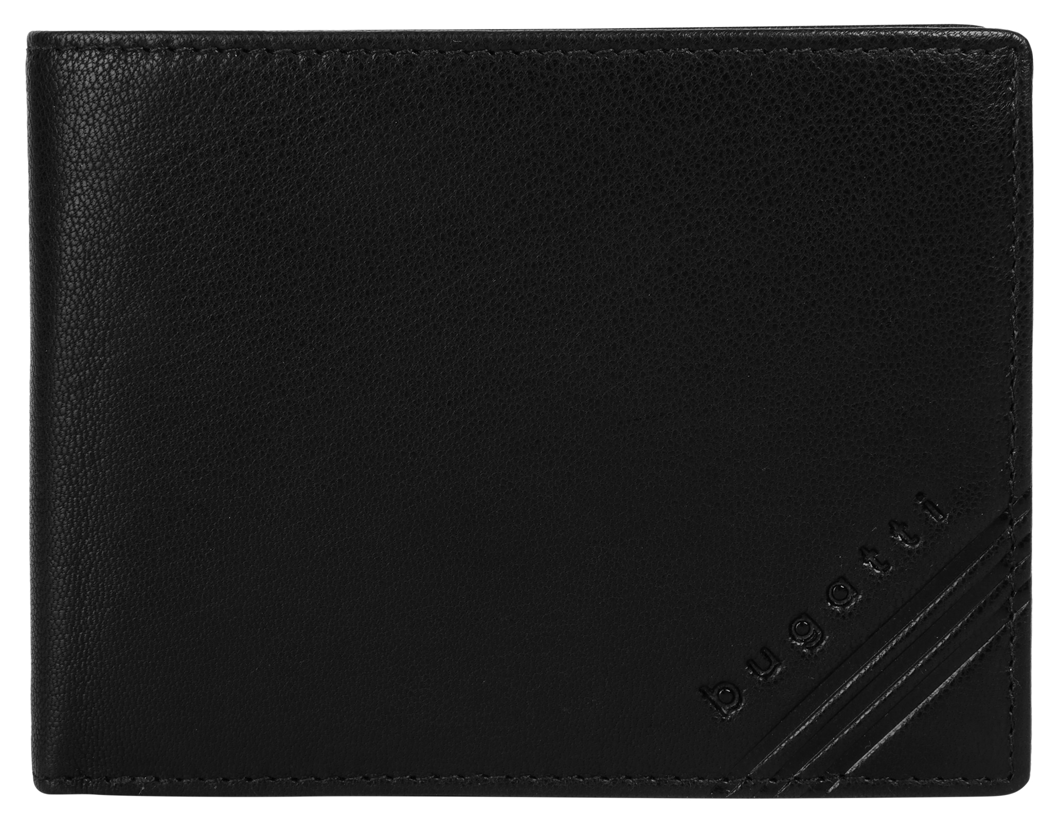 BUGATTI Herren Geldbörse "BUGATTI Herren, Damen Geldbörse echt Leder", schwarz, Leder, leicht glänzend, unifarben, Kleinlederwaren, echt Leder