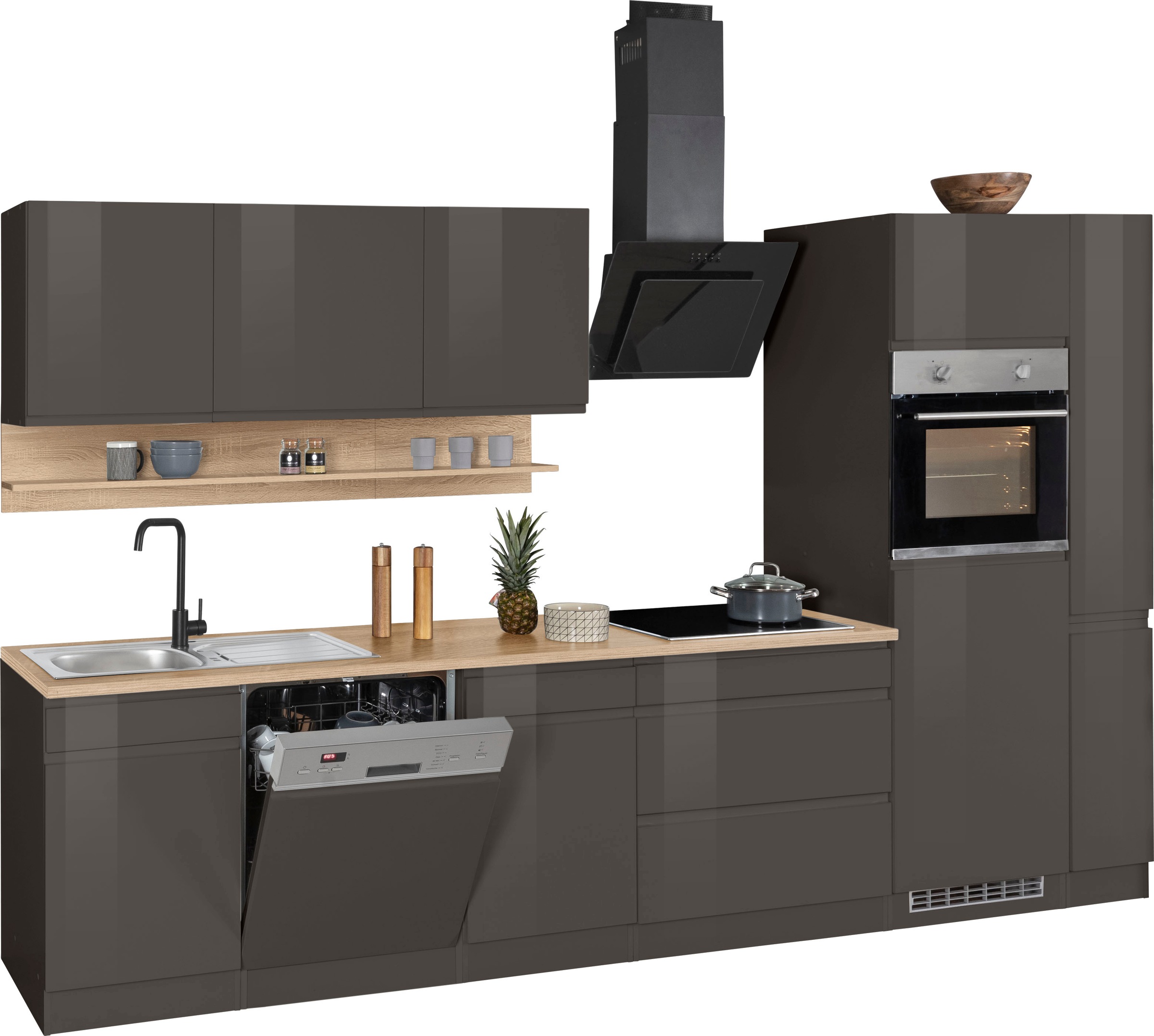 KOCHSTATION Küchenzeile »KS-Virginia«, Breite 330 cm, mit E-Geräten