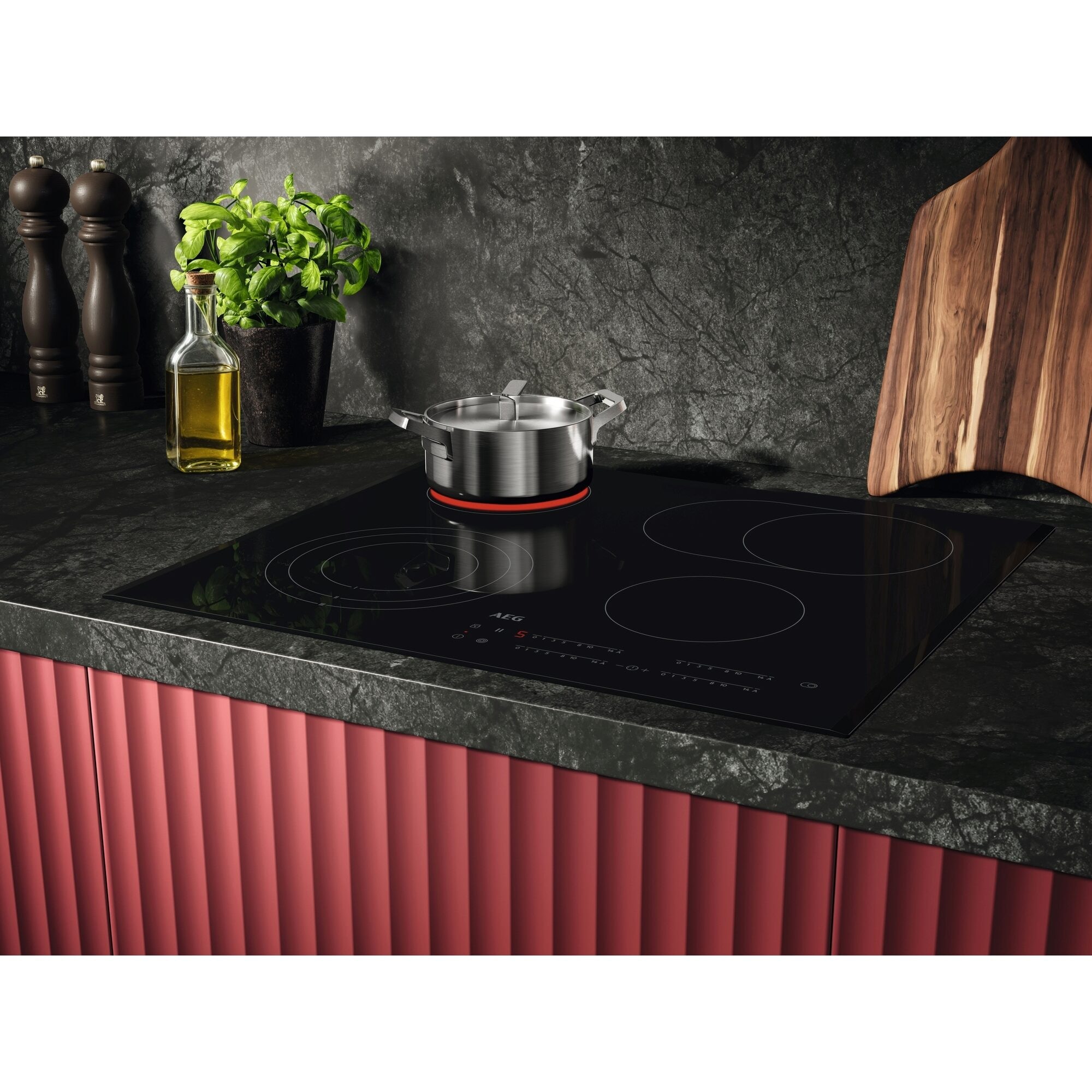 AEG Elektro-Kochfeld »TO64RA07FB« Autarkes Kochfeld: Erweiterbare Kochzonen für große Pfannen und Töpfe