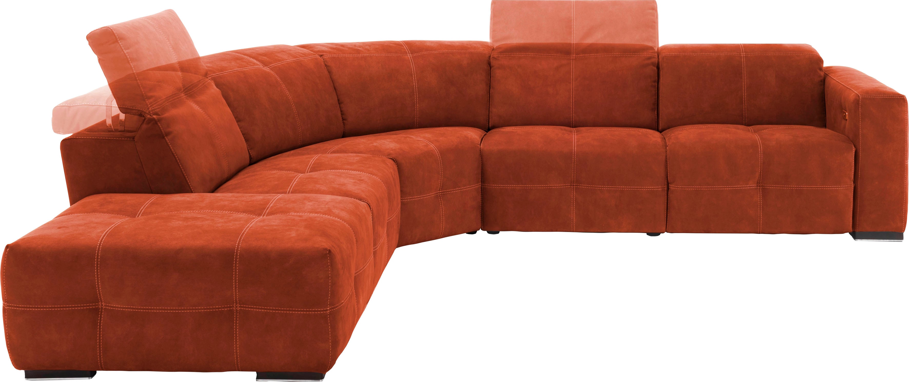 Egoitaliano Ecksofa "Sauvanne, Designsofa der Extraklasse, elegant und bequem, L-Form" wahlweise mit elektrischer Relaxfunktion, Kopfteilverstellung