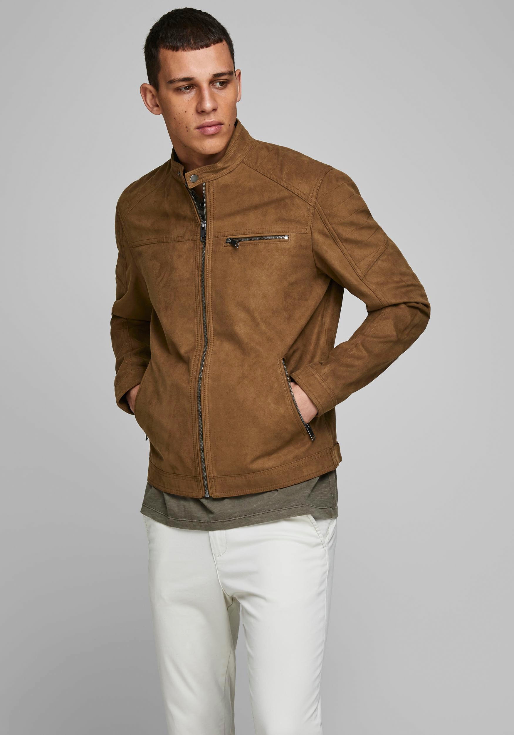 Jack & Jones Bikerjacke "ROCKY JACKET", ohne Kapuze