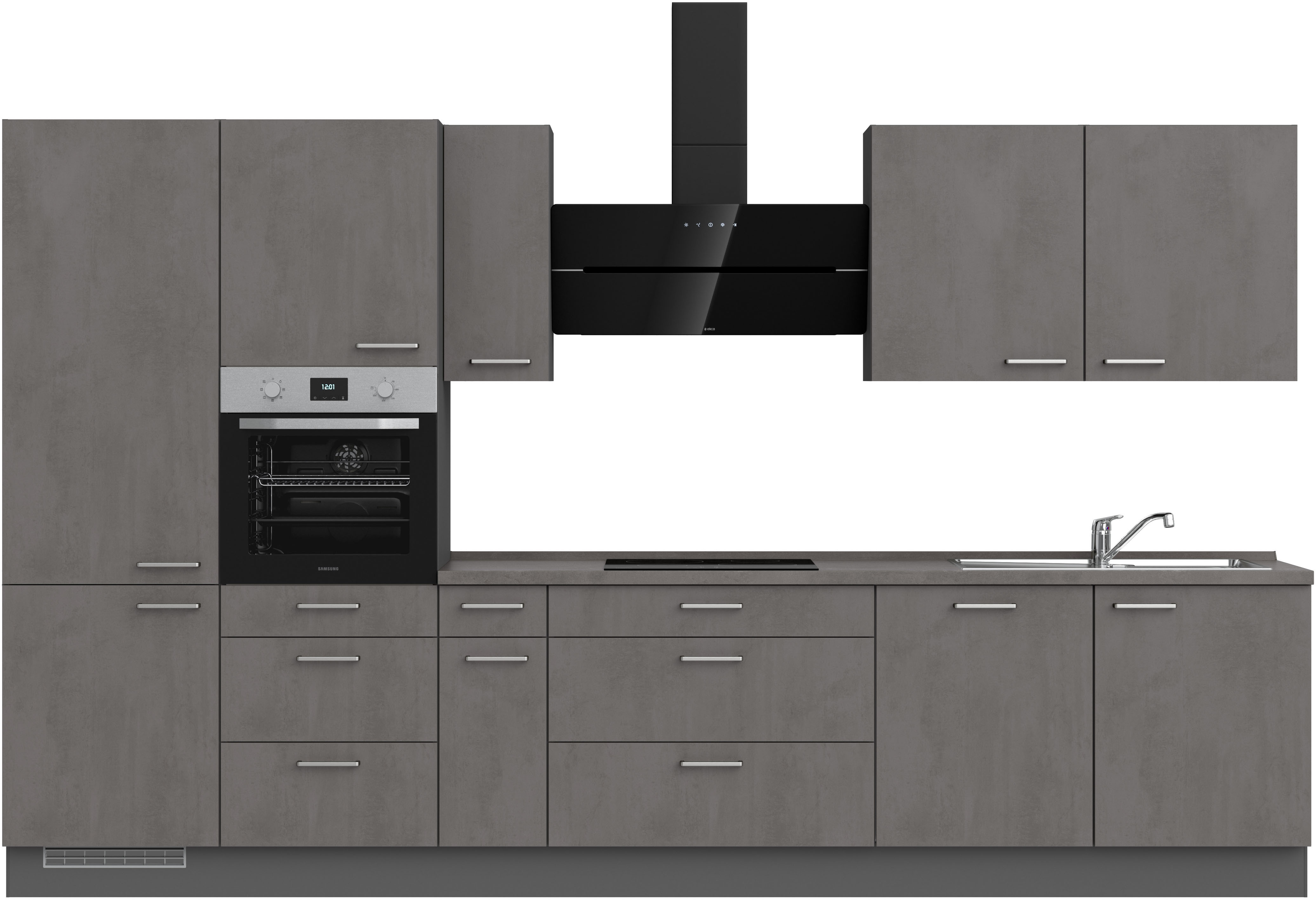 nobilia Küchenzeile ""Riva II", NEU: individuell anpassbar mit gratis Profi-Beratung" vormontiert, Breite 360 cm, Ausrichtung wählbar, wahlw. mit E-Geräten