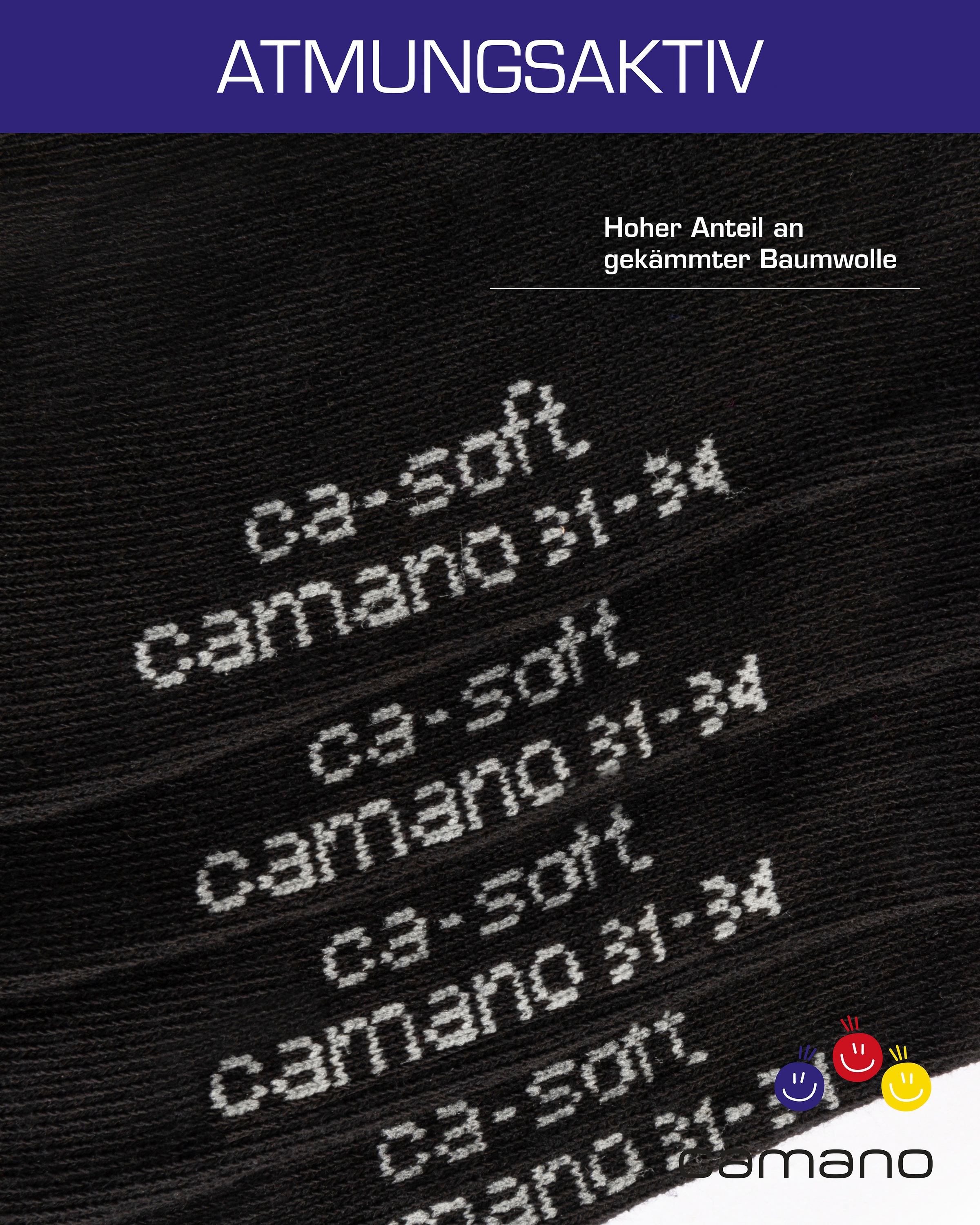 Camano Socken »ca-soft«, (6 Paar), mit Komfortbund und gepolsterten Zehen-/Fersenbereich