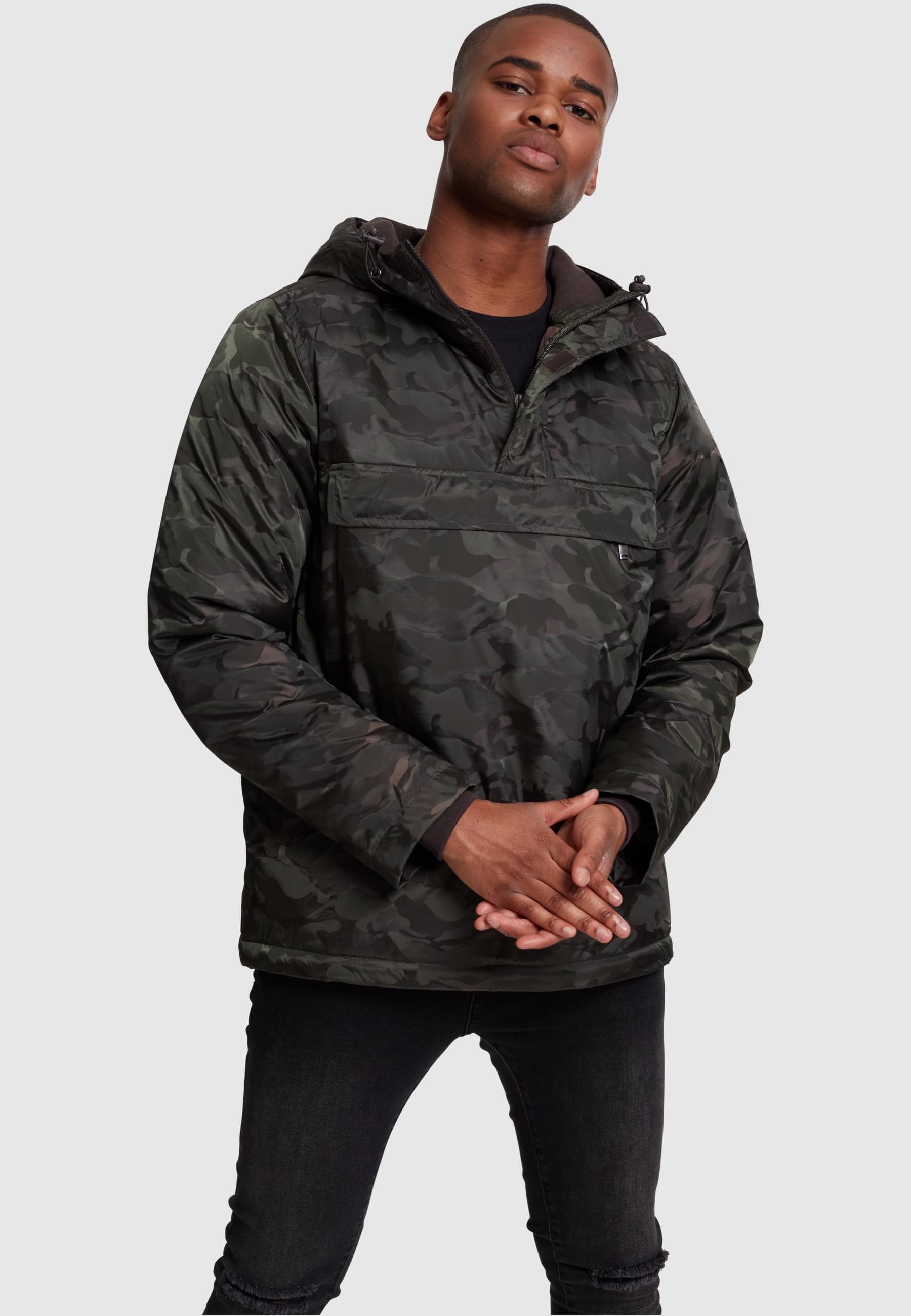 URBAN CLASSICS Anorak »Urban Classics Herren Padded Camo Pull Over Jacket«, (1 St.), mit Kapuze