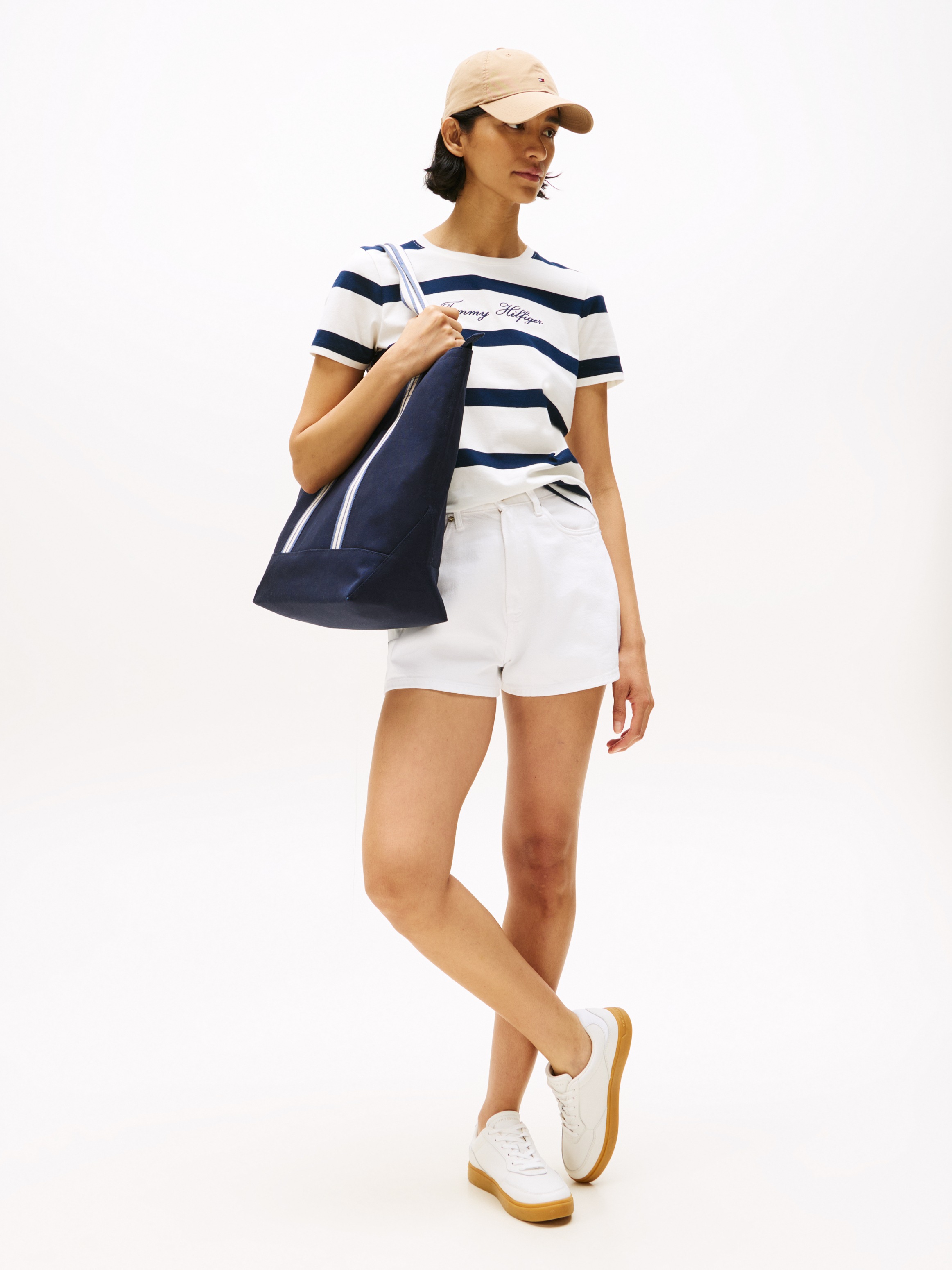 Tommy Hilfiger Kurzarmshirt "SCRIPT REG C-NK SS T-SHIRT" Baumwolle günstig online kaufen