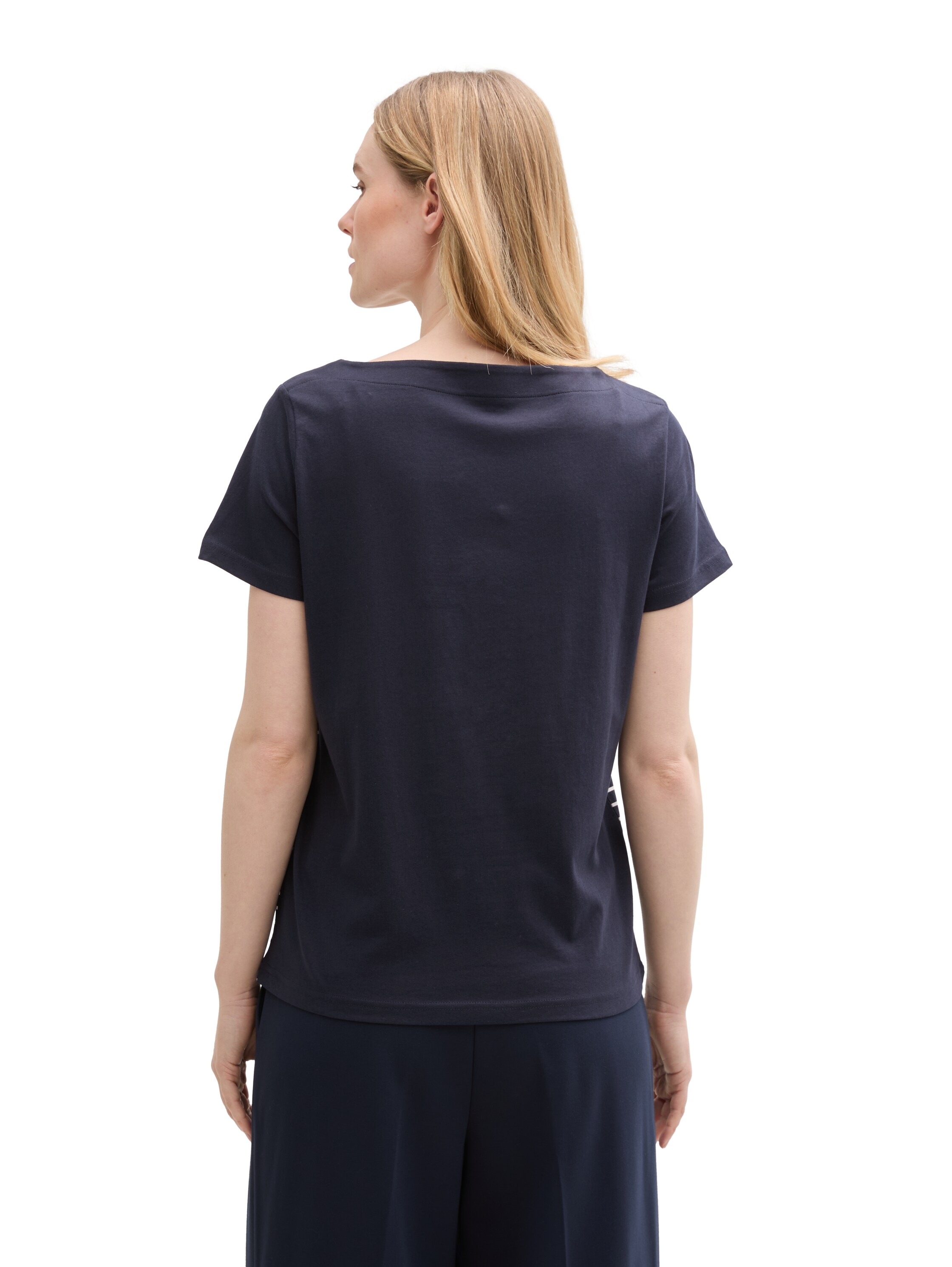 TOM TAILOR T-Shirt mit Print und Streifen Muster günstig online kaufen