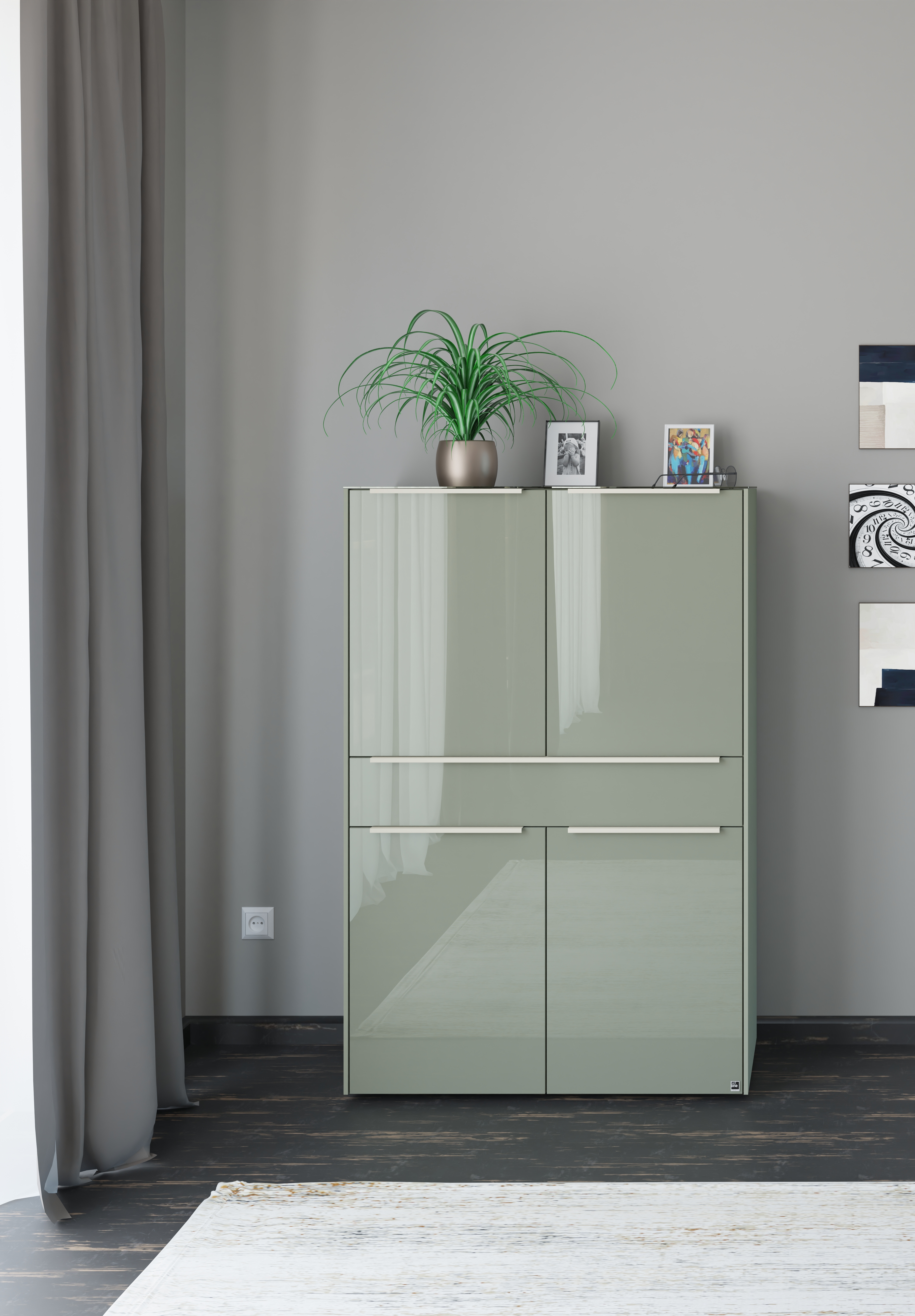 set one by Musterring Highboard "Reno" 1 Stk. tlg. Mit Gleitern und in verschiedenen Farben erhältlich