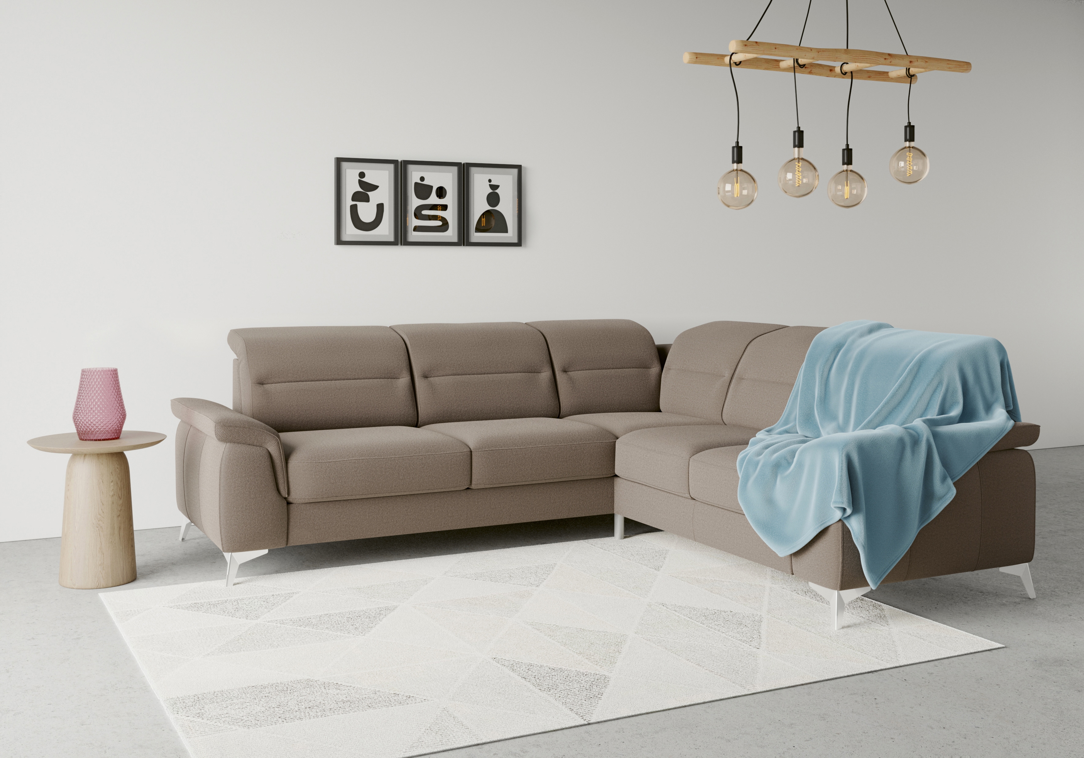 sit&more Ecksofa "Sinatra L-Form" optional mit Kopfteilverstellung und Armteilfunktion