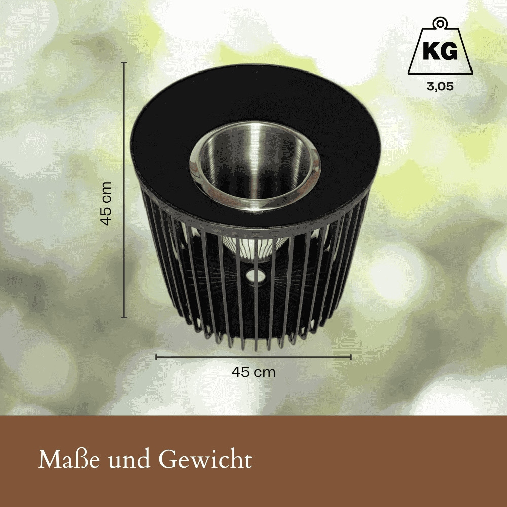 COOTAB Cooler Table Beistelltisch »Beistelltisch mit Edelstahl-Weinkühler Copenhagen 45 cm schwarz«