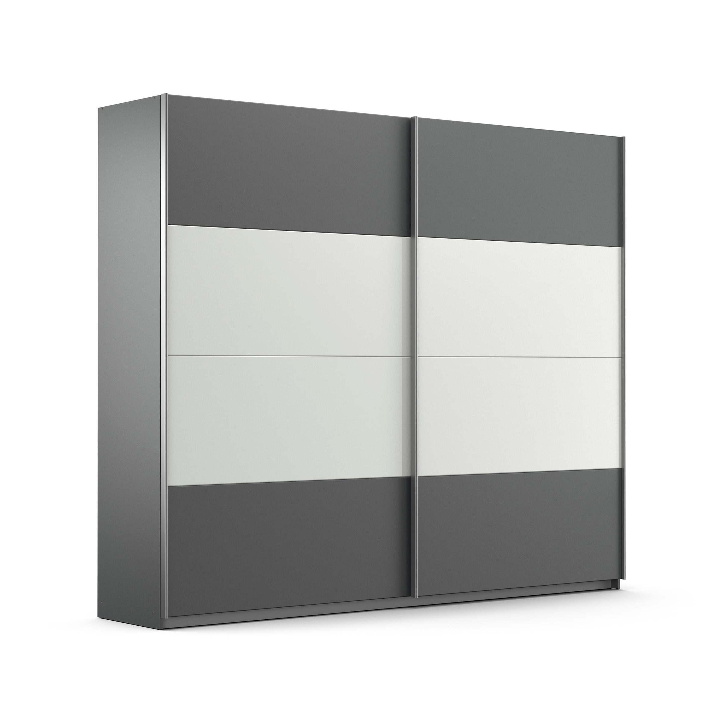 rauch Schwebetürenschrank "Quadra Schlafzimmerschrank in vielen Breiten" Kleiderschrank Garderobenschrank Schrank mit Glaselementen